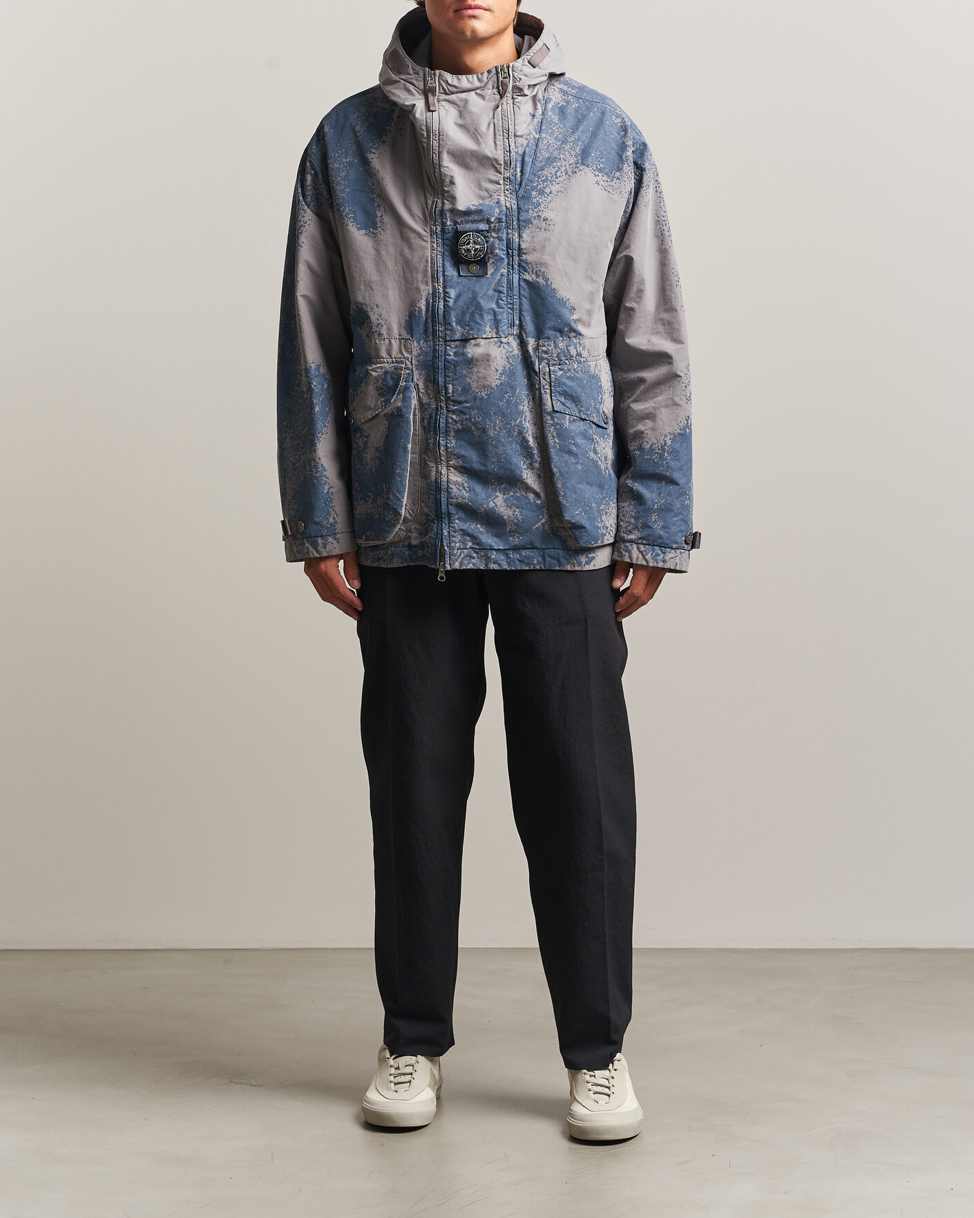 Heren | Jassen | Stone Island | Hand Painted David Light TC Short Parka Grey