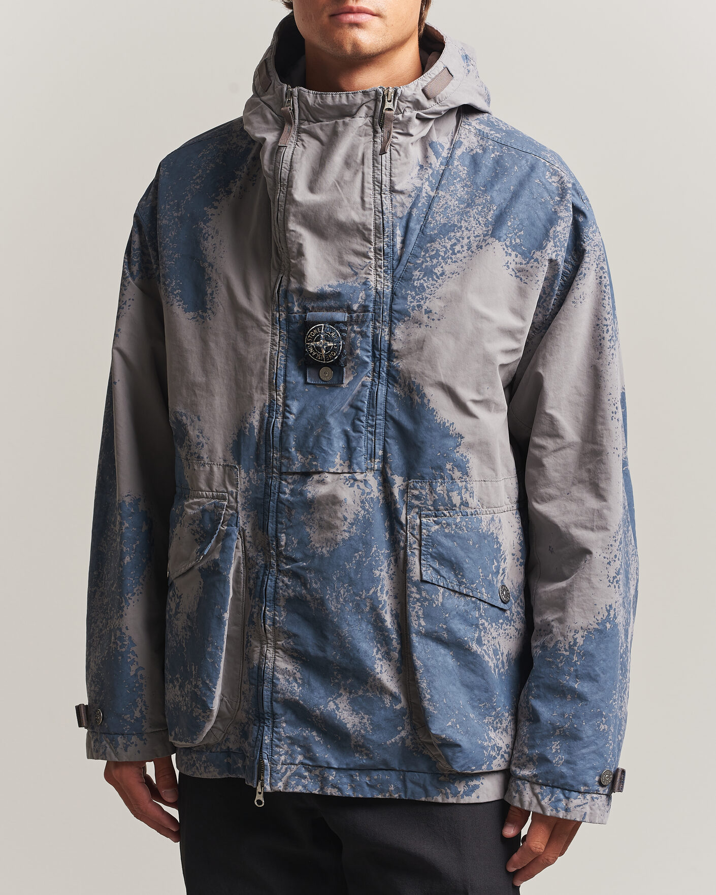 Heren | Jassen | Stone Island | Hand Painted David Light TC Short Parka Grey