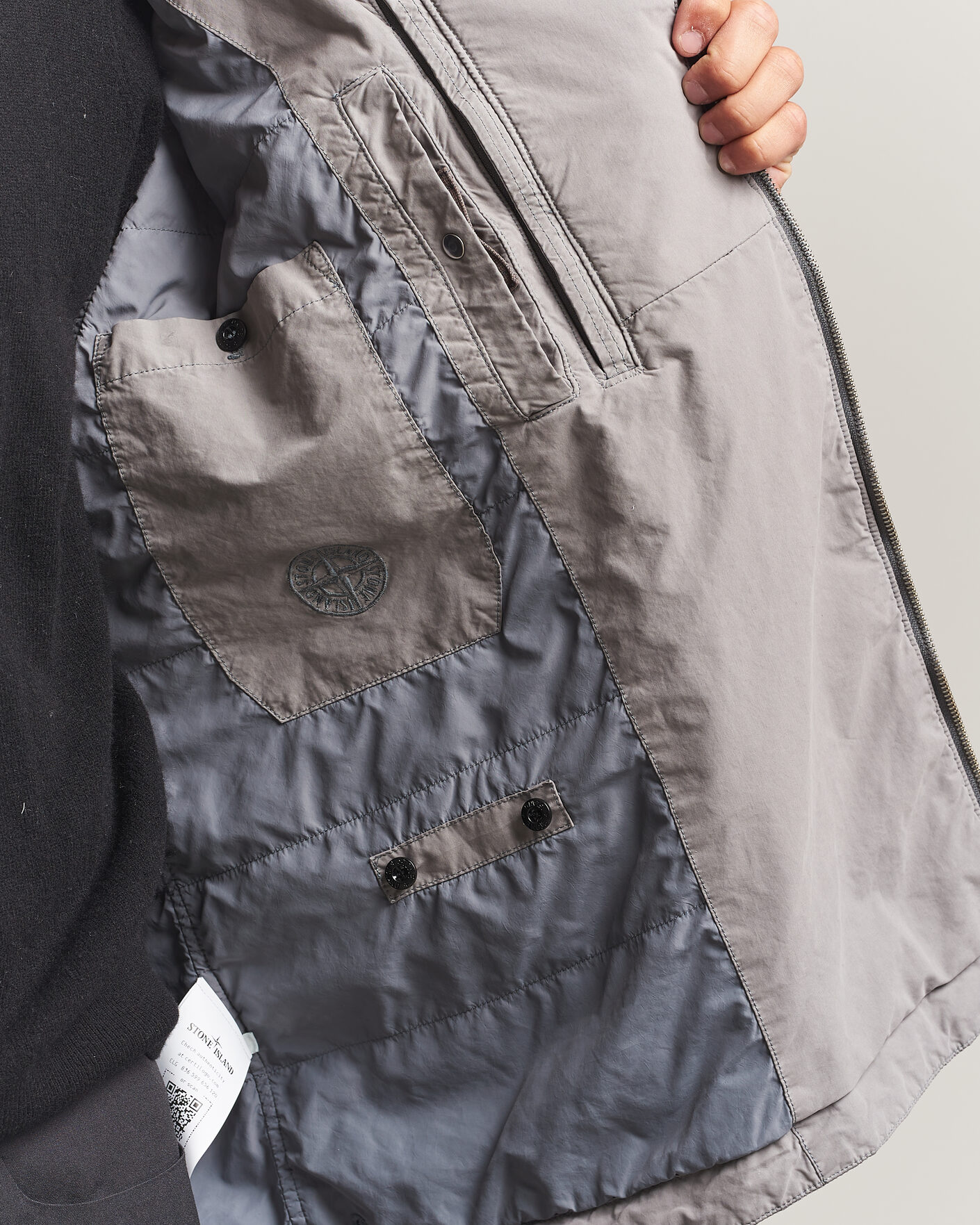 Heren | Jassen | Stone Island | Hand Painted David Light TC Short Parka Grey