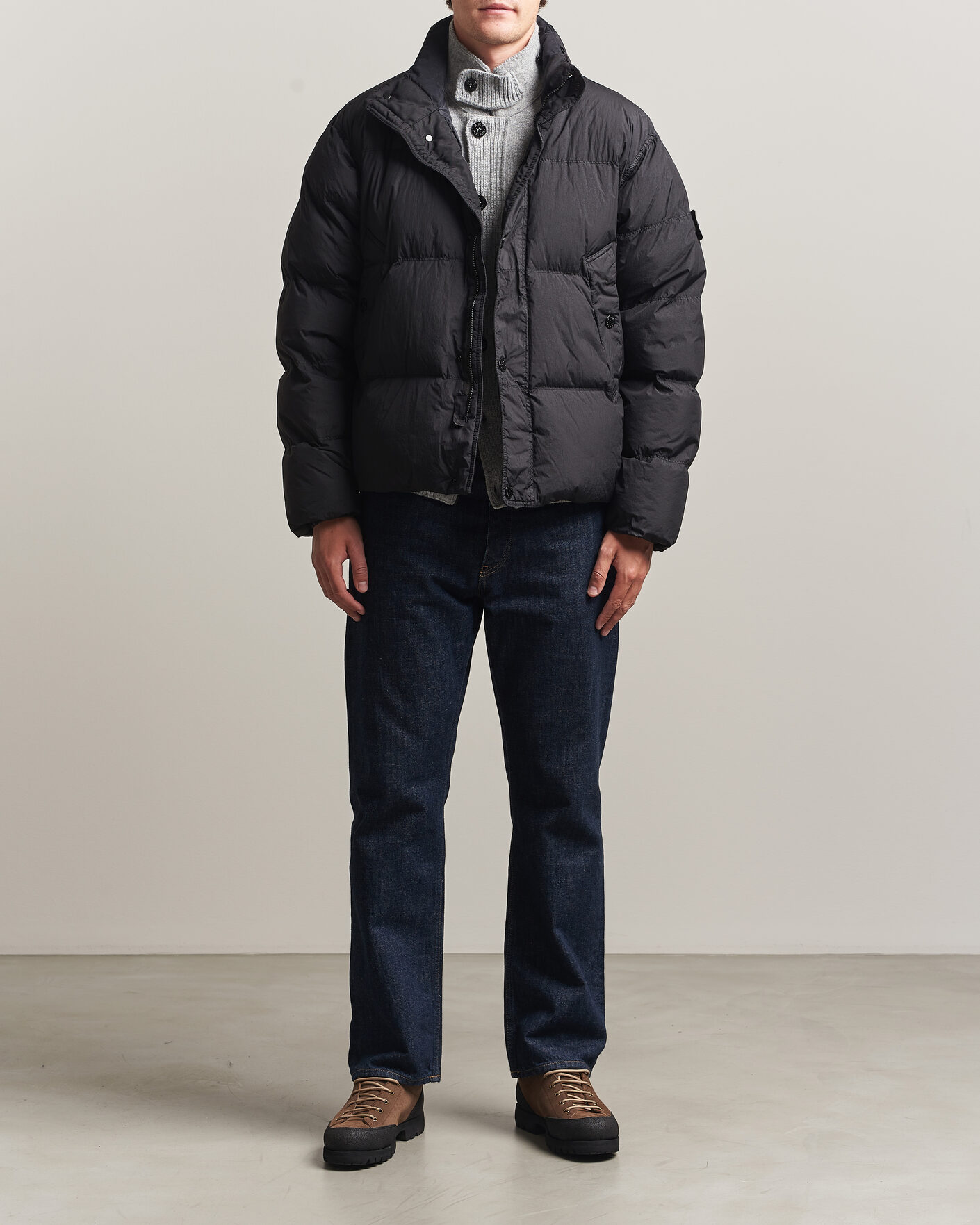 Heren | Jassen | Stone Island | Crinkle Reps Padded Down Jacket Black
