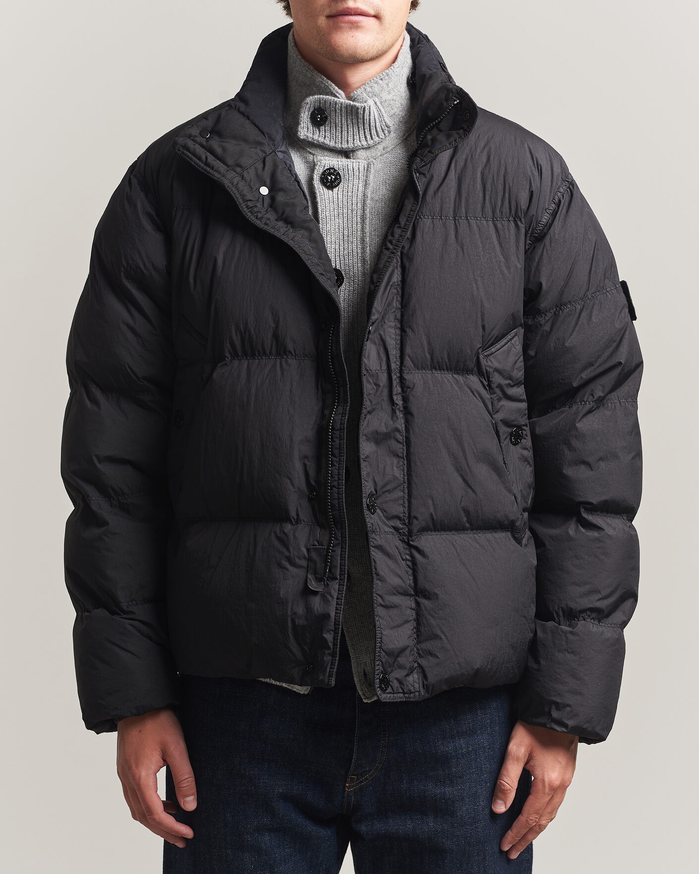 Heren | Jassen | Stone Island | Crinkle Reps Padded Down Jacket Black