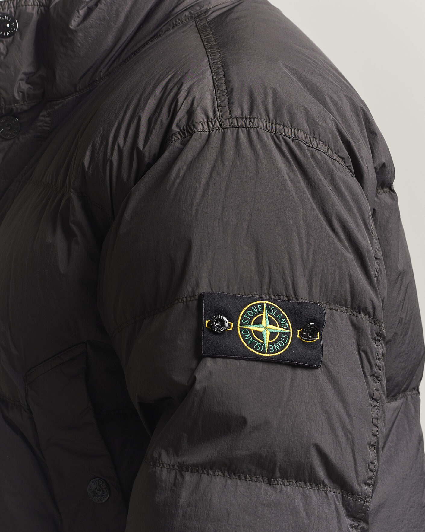 Heren | Jassen | Stone Island | Crinkle Reps Padded Down Jacket Lead Grey