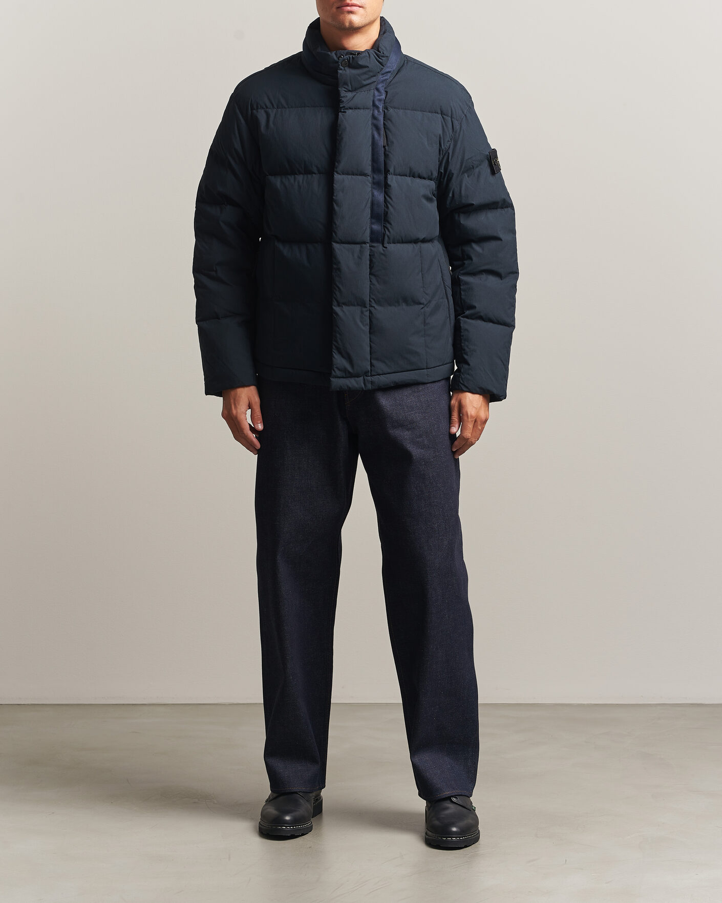 Heren | Jassen | Stone Island | Cotton/Nylon Padded Down Jacket Navy Blue