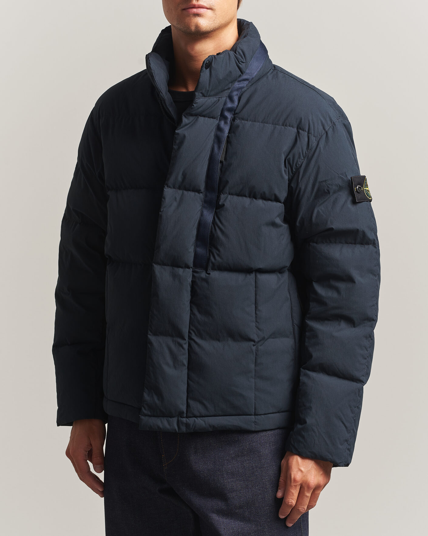 Heren | Jassen | Stone Island | Cotton/Nylon Padded Down Jacket Navy Blue