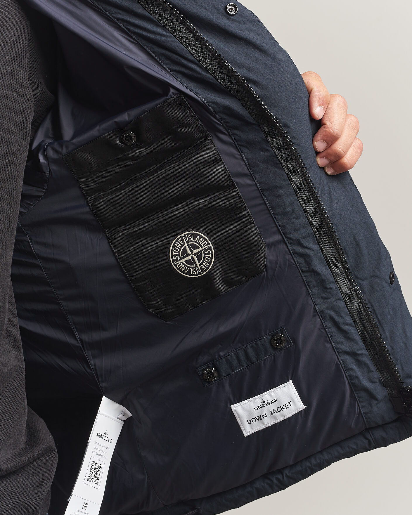 Heren | Jassen | Stone Island | Cotton/Nylon Padded Down Jacket Navy Blue