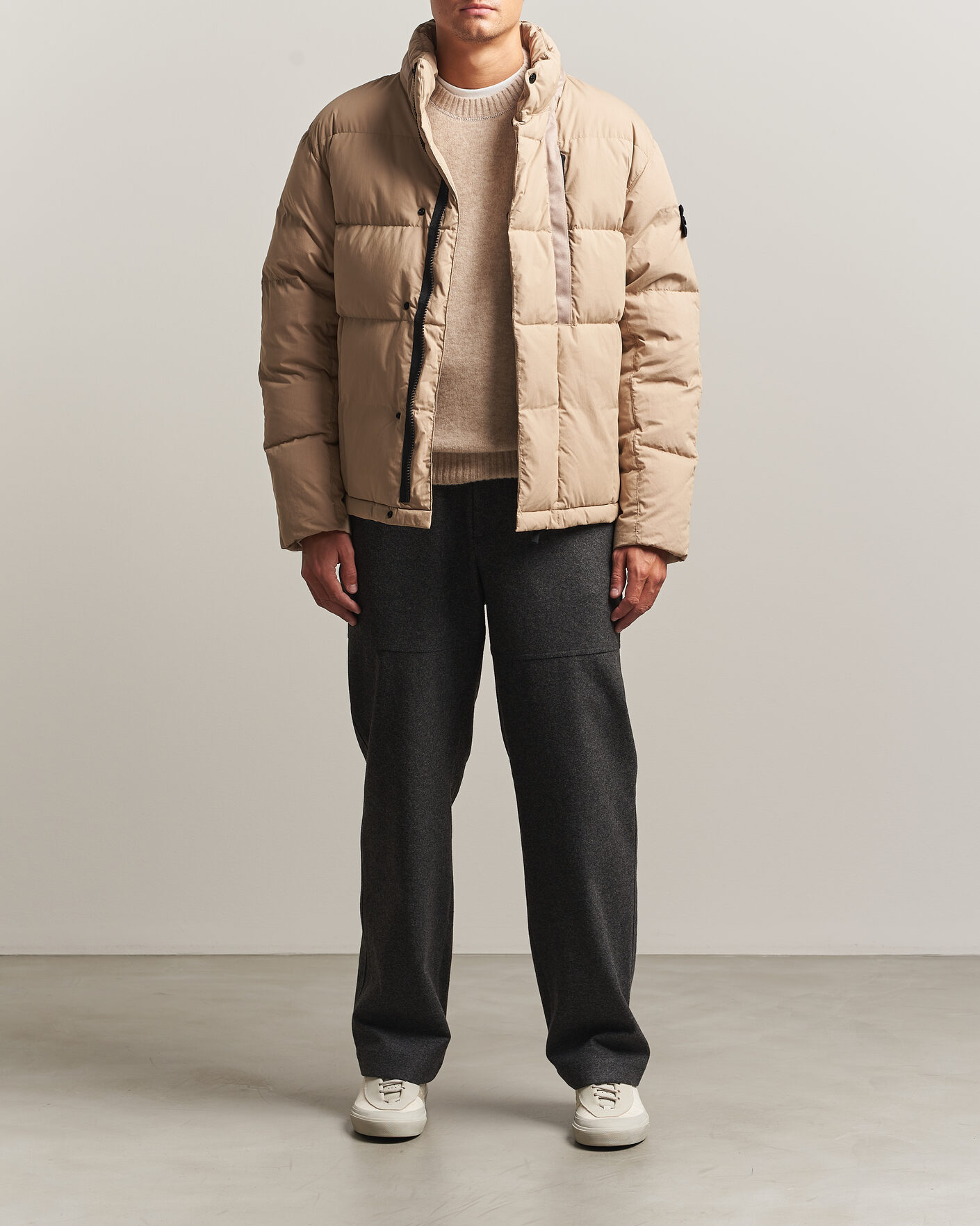 Heren | Jassen | Stone Island | Cotton/Nylon Padded Down Jacket Biscuit