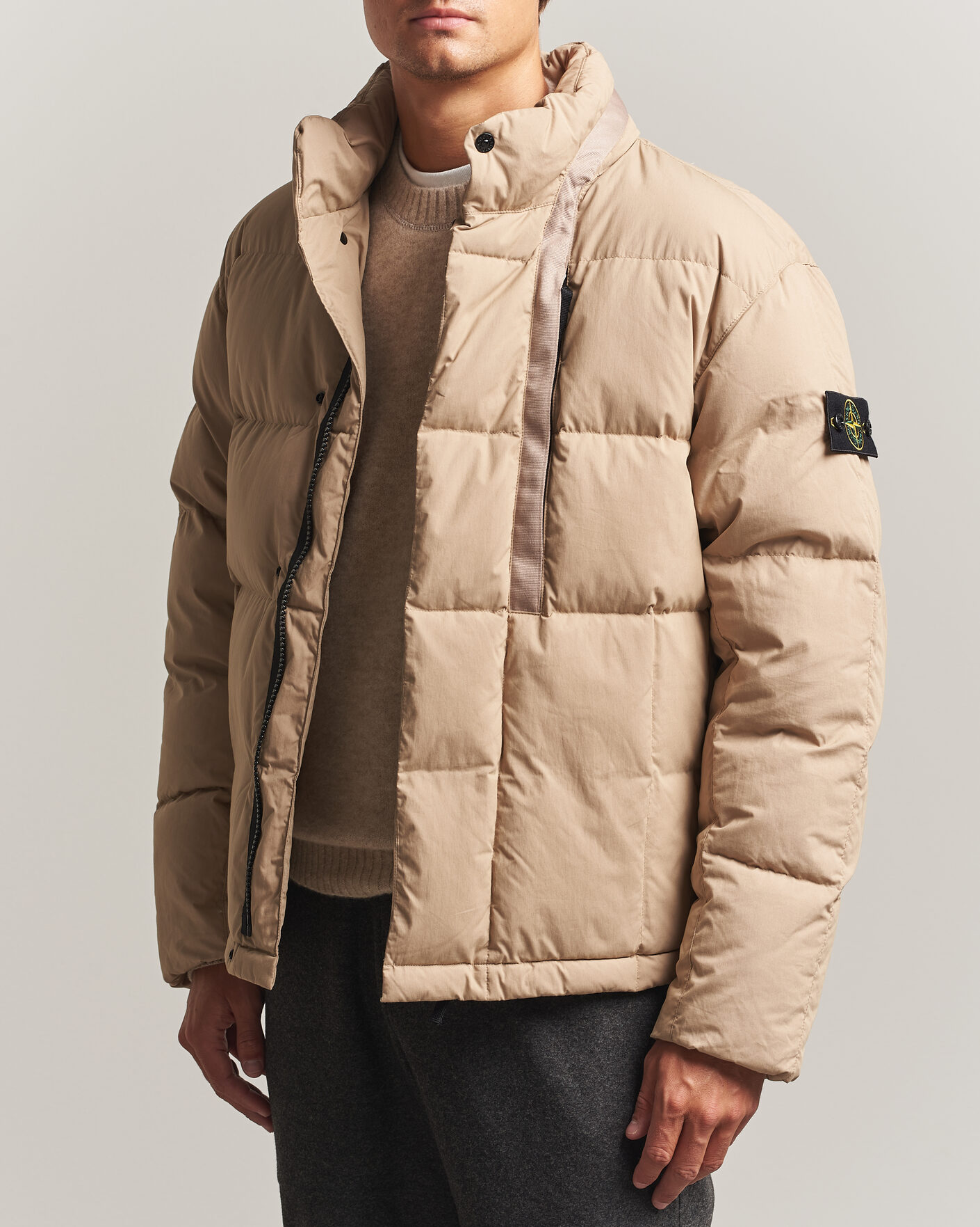 Heren | Jassen | Stone Island | Cotton/Nylon Padded Down Jacket Biscuit