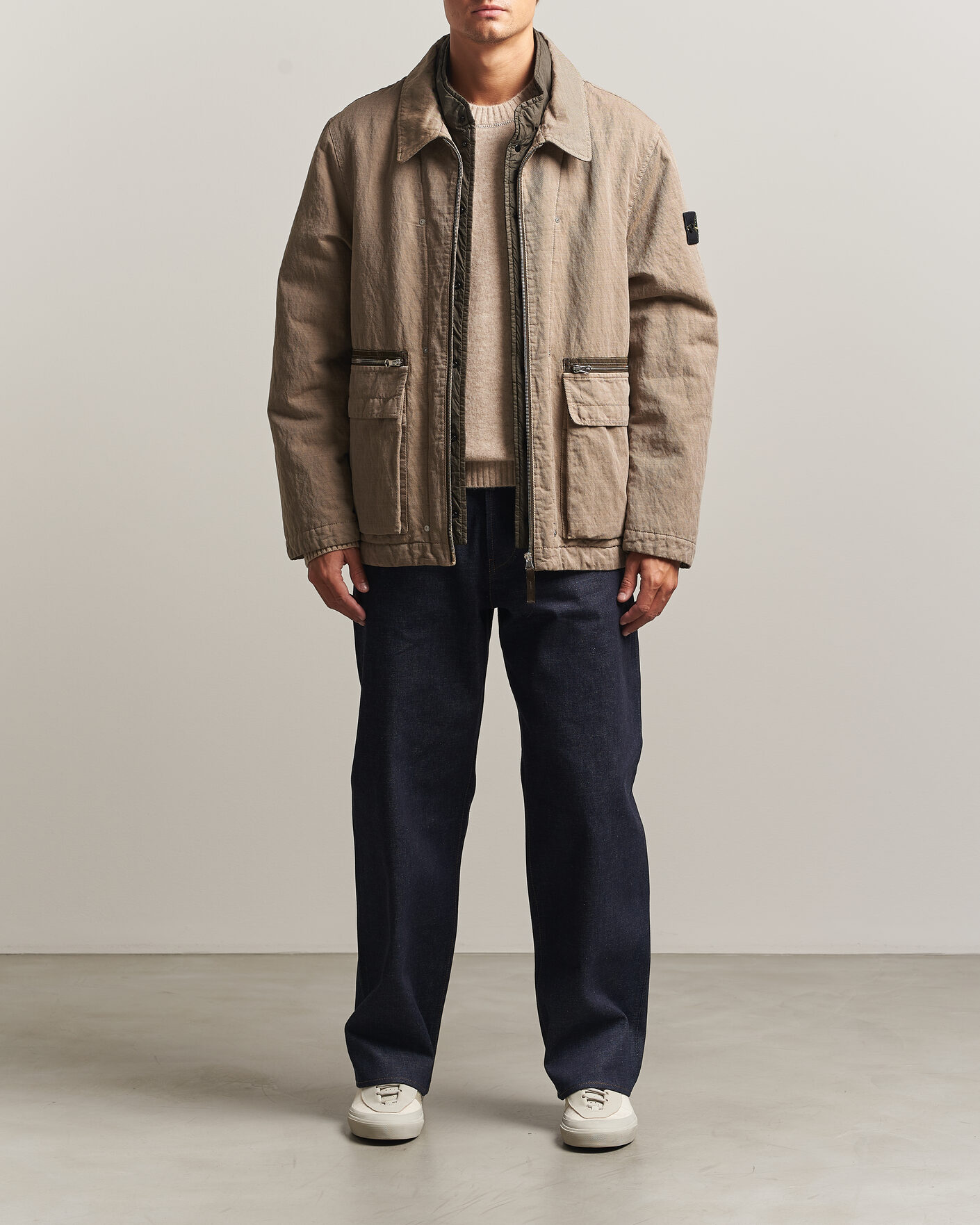 Heren | Jassen | Stone Island | Diagonal Cotton/Wool Field Jacket Biscuit