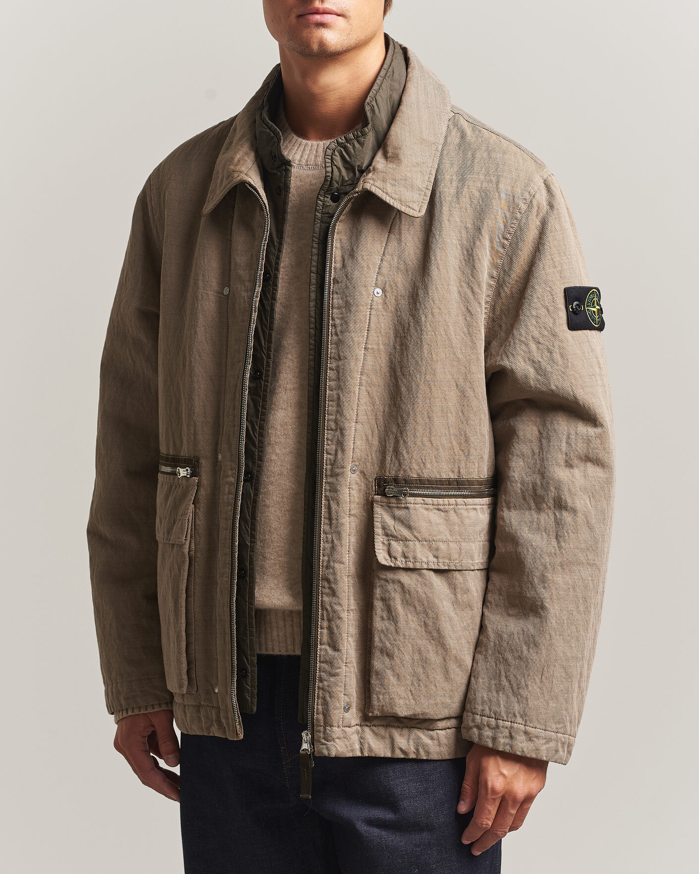 Heren | Jassen | Stone Island | Diagonal Cotton/Wool Field Jacket Biscuit