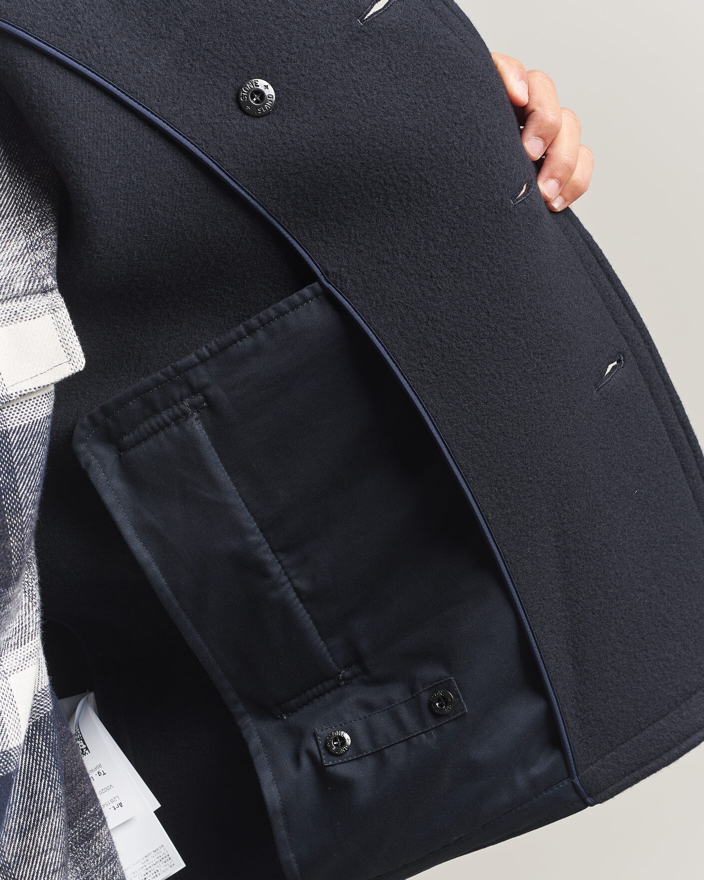 Heren | Jassen | Stone Island | Heavy Melton Wool Peacoat Navy Blue