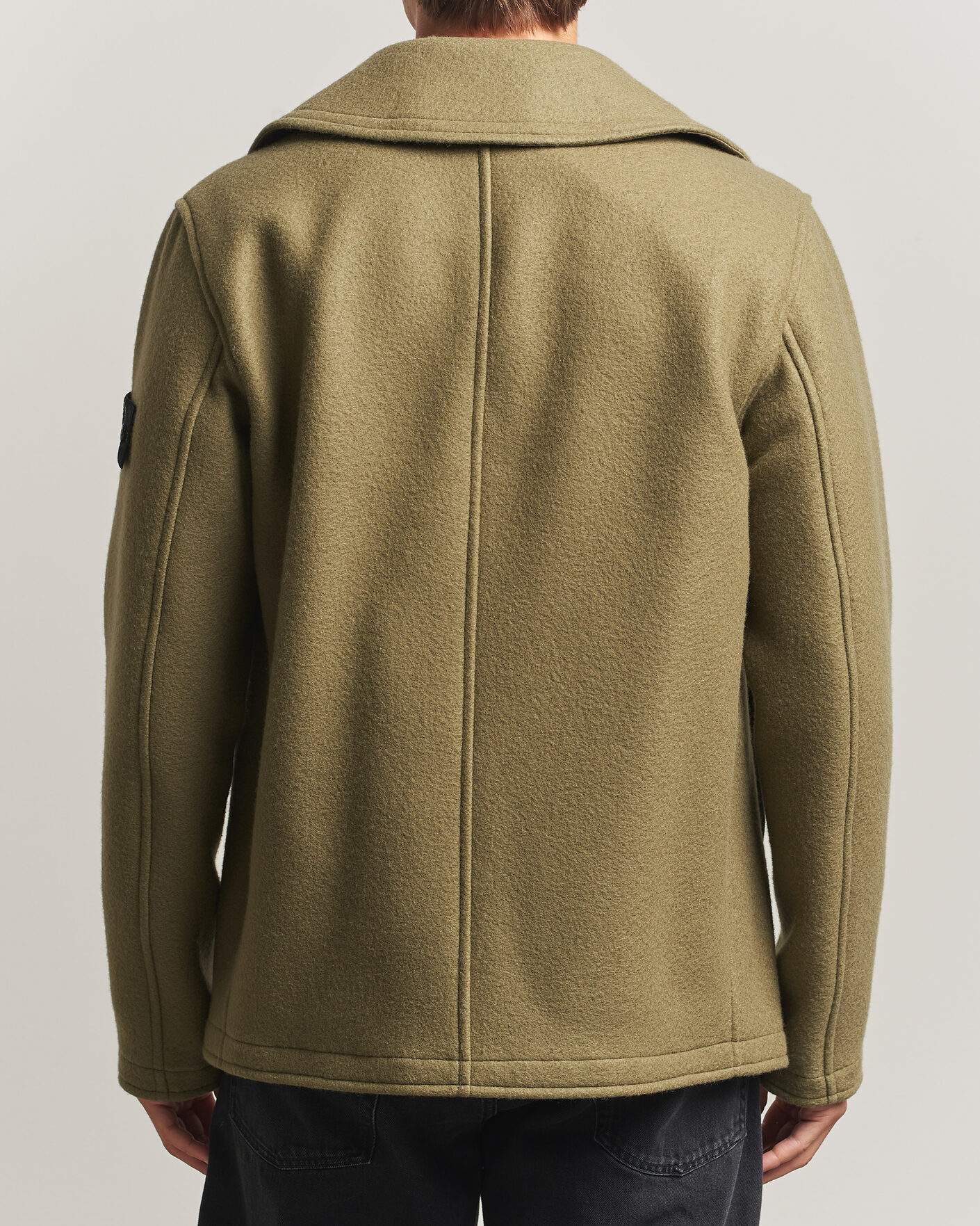 Heren | Jassen | Stone Island | Heavy Melton Wool Peacoat Miltary Green