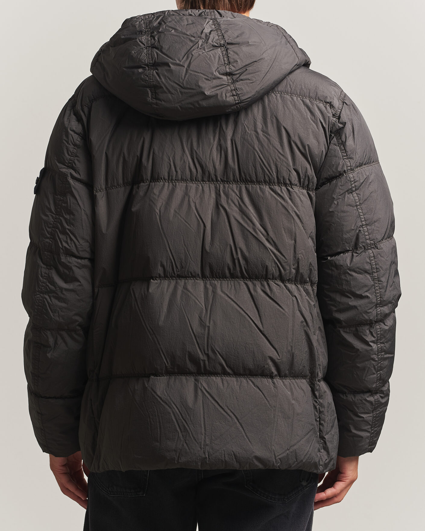 Heren | Jassen | Stone Island | Crinkle Reps Padded Hood Down Jacket Grey