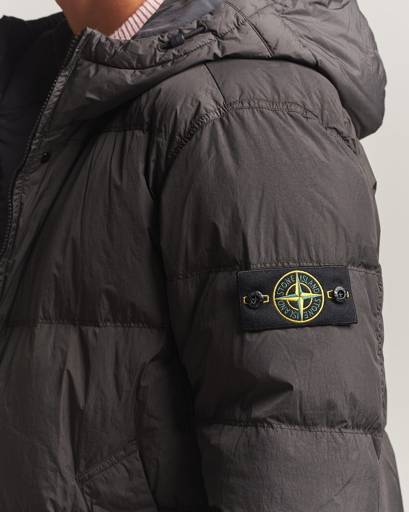 Heren | Jassen | Stone Island | Crinkle Reps Padded Hood Down Jacket Grey