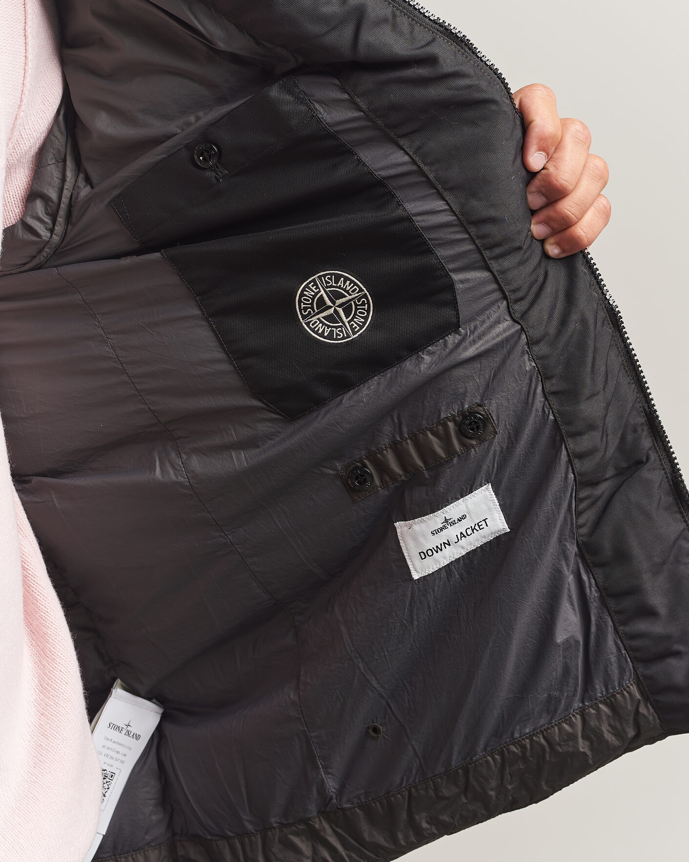 Heren | Jassen | Stone Island | Crinkle Reps Padded Hood Down Jacket Grey