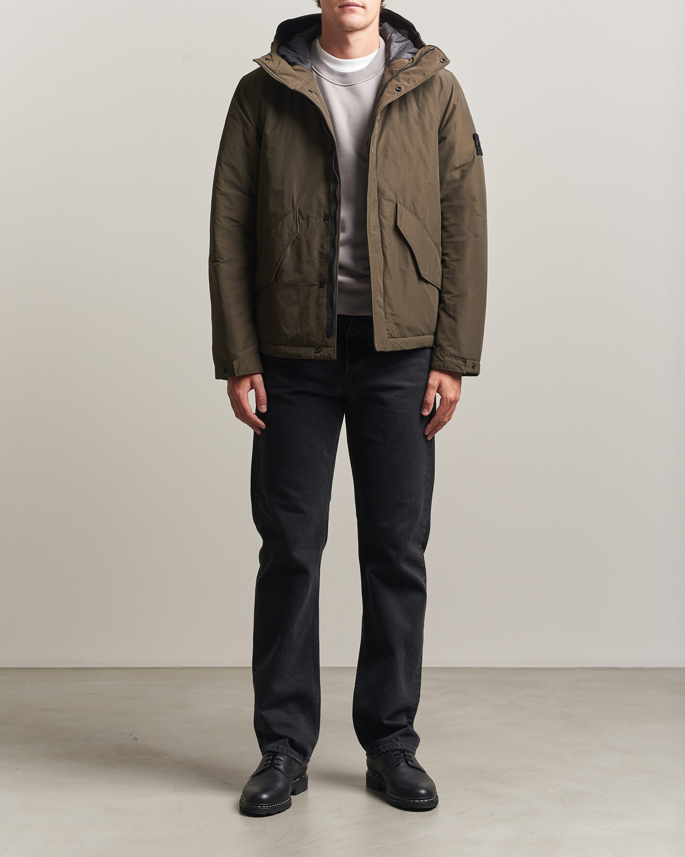 Heren | Jassen | Stone Island | Micro Twill Hood Jacket Coal Grey