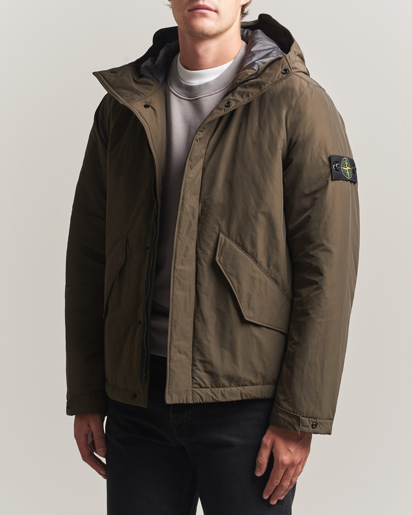 Heren | Jassen | Stone Island | Micro Twill Hood Jacket Coal Grey