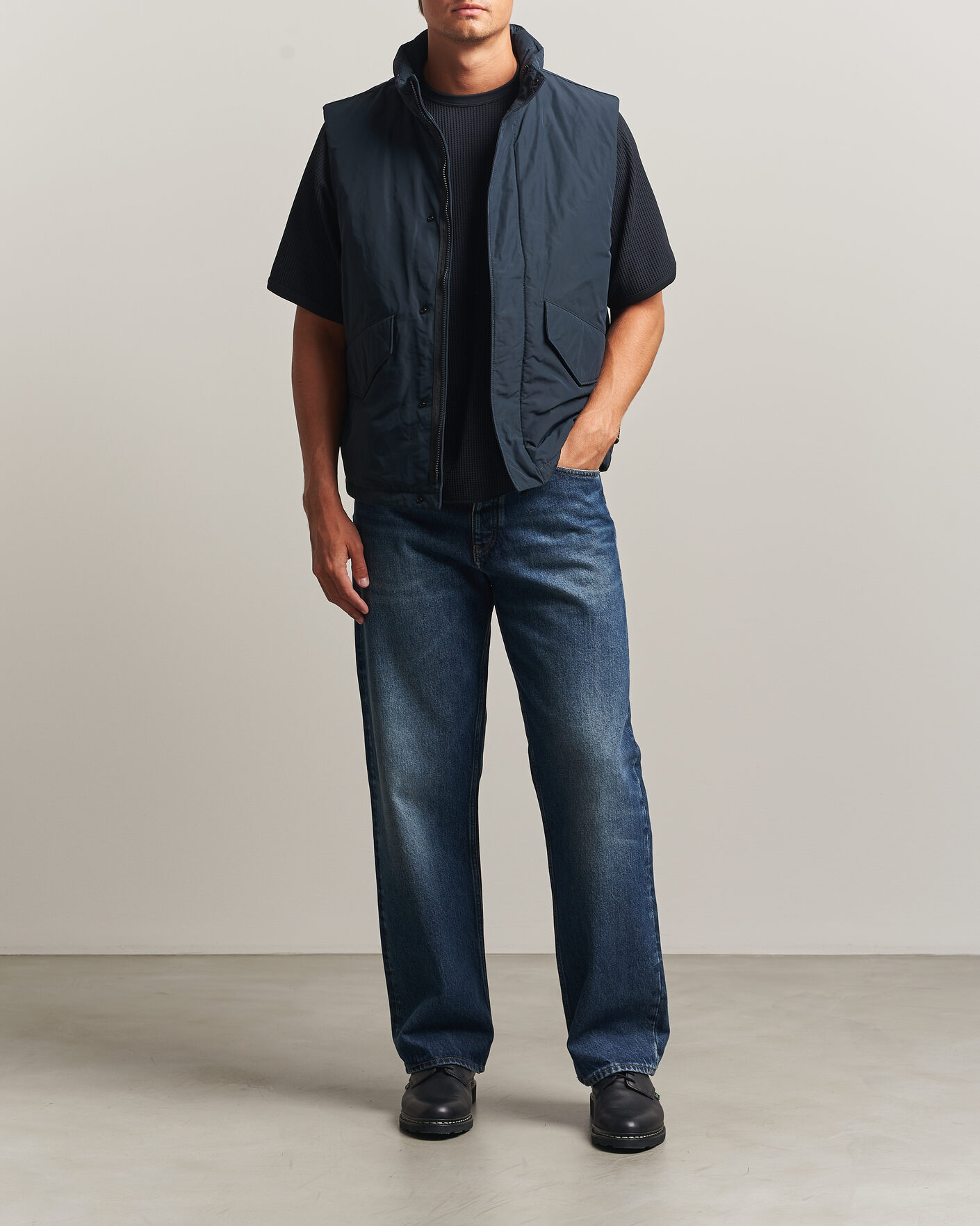 Heren | Gilets | Stone Island | Micro Twill Padded Vest Navy Blue