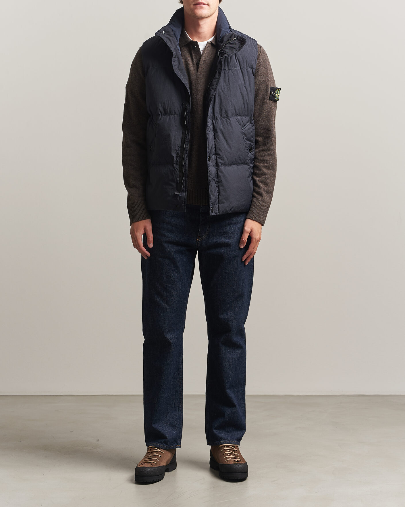 Heren | Gilets | Stone Island | Crinkle Reps Down Vest Navy Blue