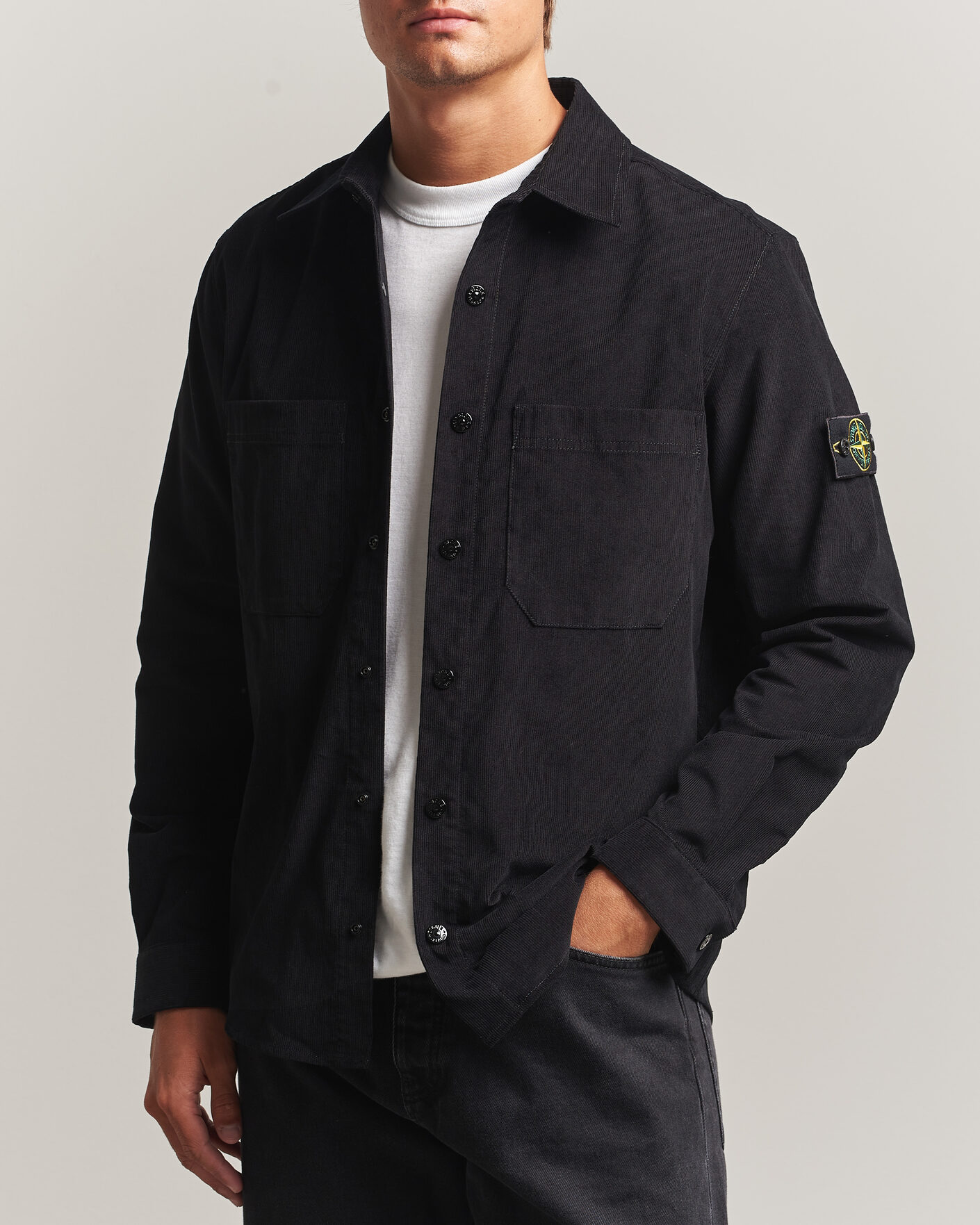 Heren | Overhemden | Stone Island | Micro Cord Overshirt Black
