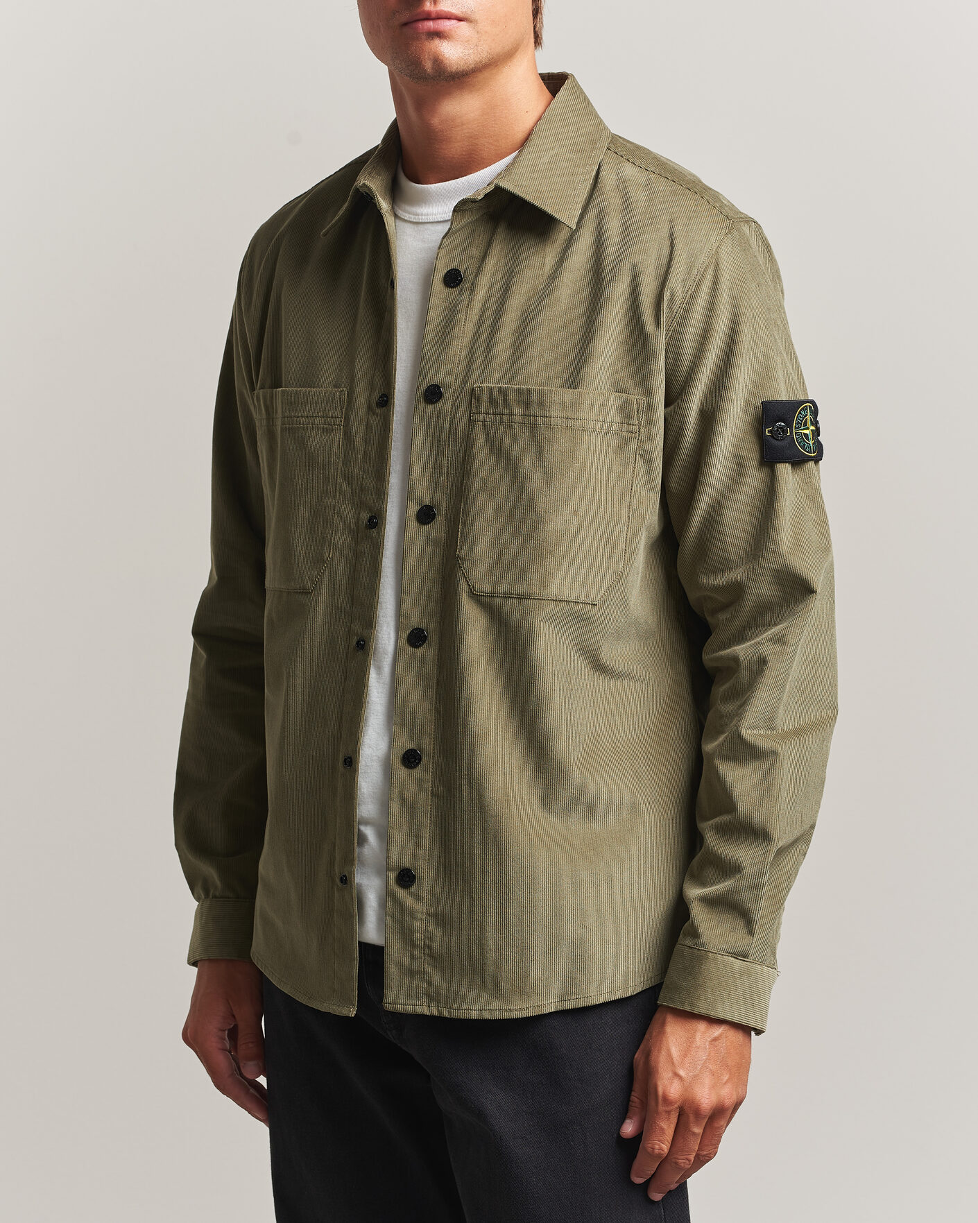Heren | Overhemden | Stone Island | Micro Cord Overshirt Miltary Green