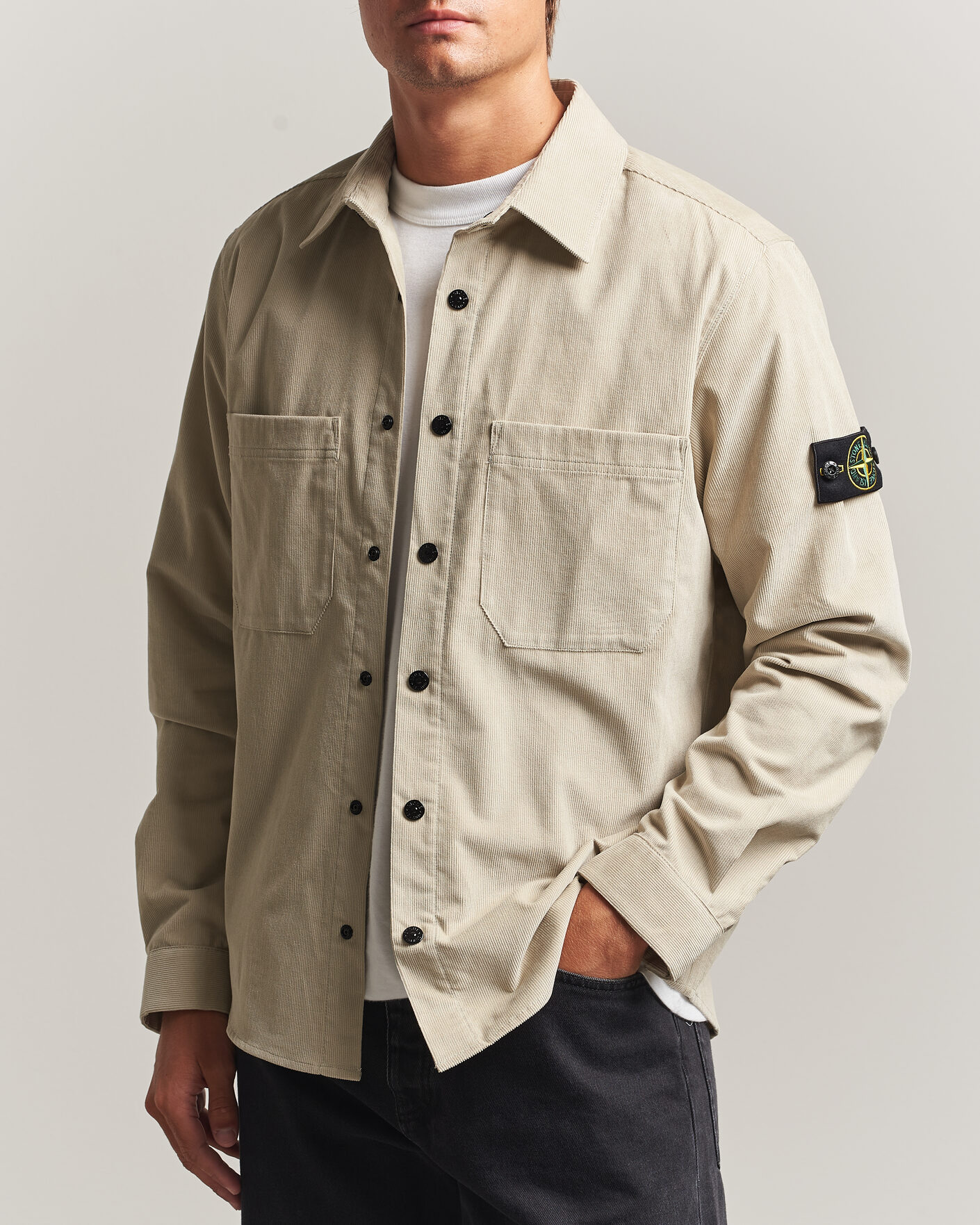 Heren | Overhemden | Stone Island | Micro Cord Overshirt Sand