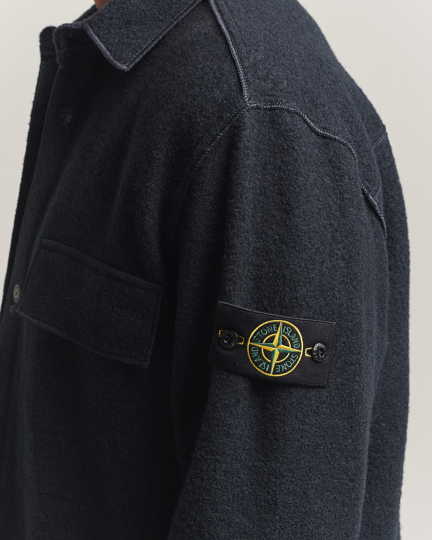 Heren | Overhemden | Stone Island | Micro Bouclé Overshirt Navy Blue