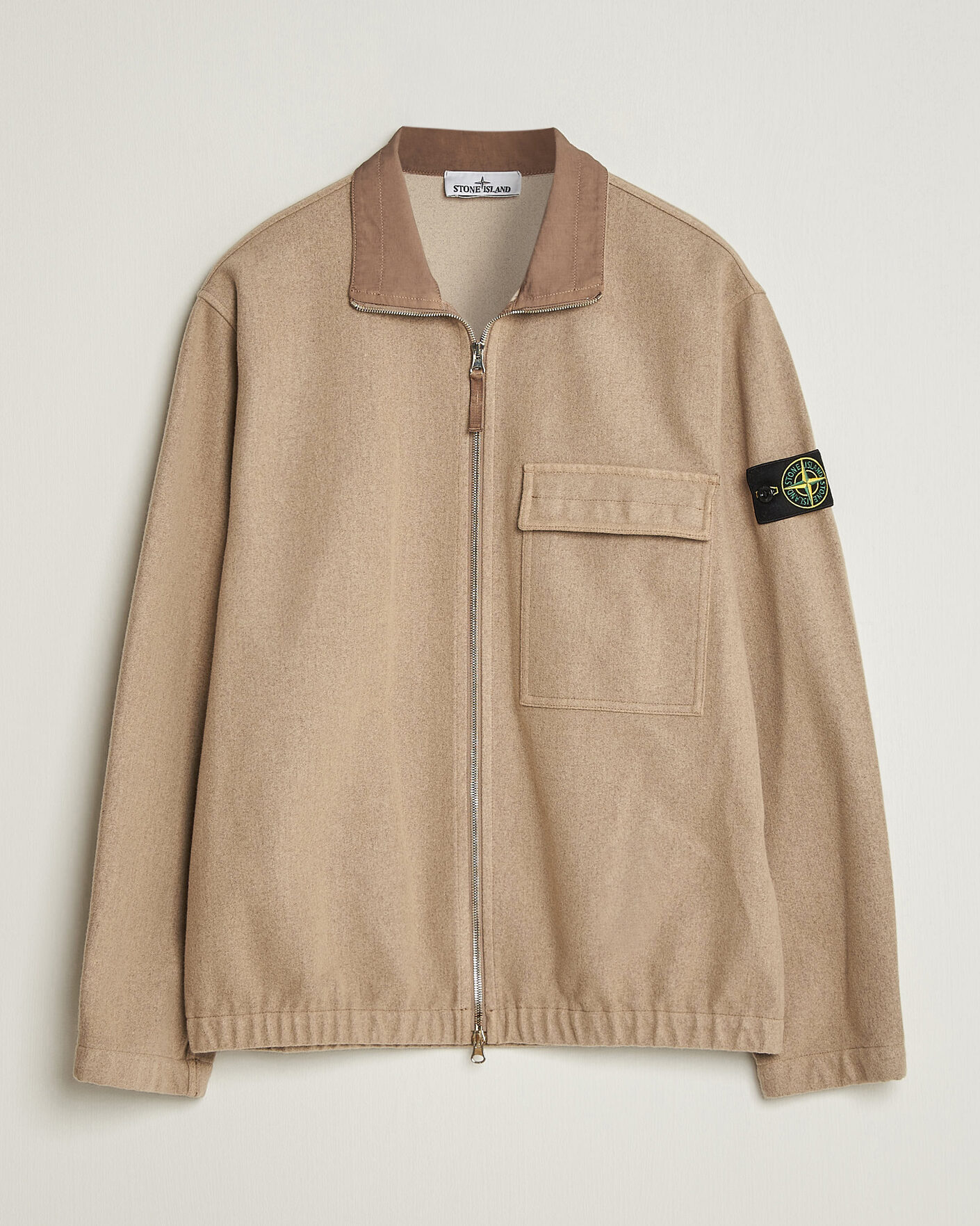 Heren | Jassen | Stone Island | Wool/Nylon Flannel Jacket Biscuit