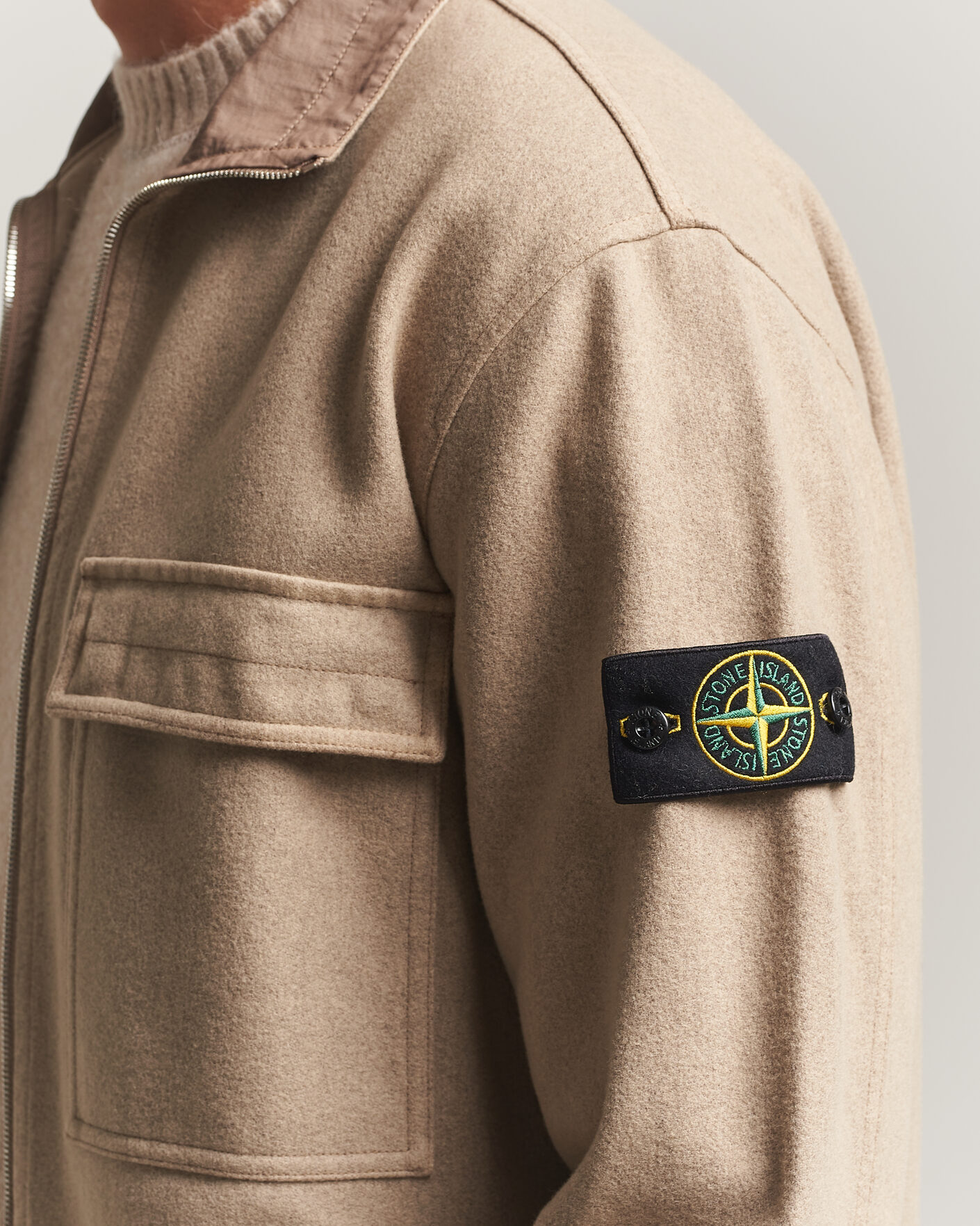 Heren | Jassen | Stone Island | Wool/Nylon Flannel Jacket Biscuit