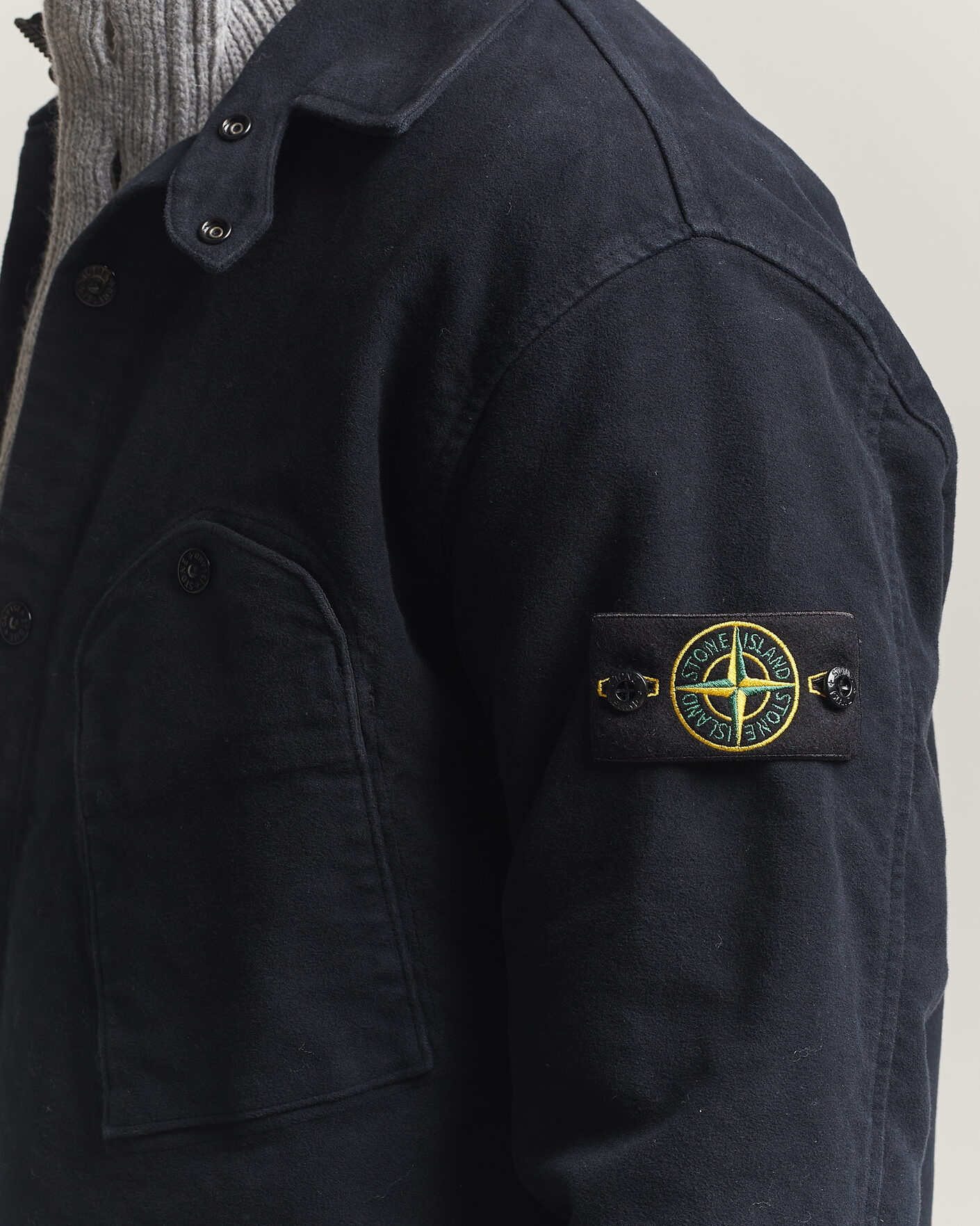 Heren | Overhemden | Stone Island | Cotton Moleskin Overshirt Navy Blue