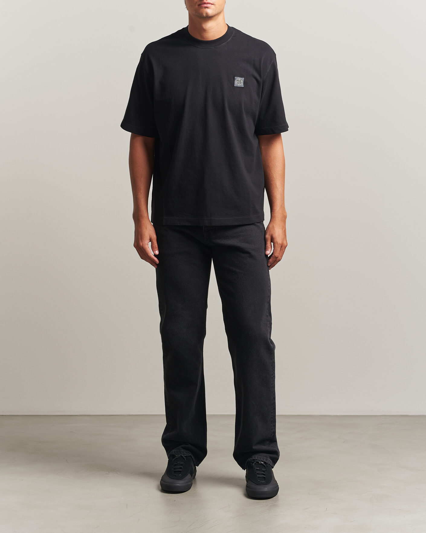 Heren | T-shirts | Stone Island | Combed Organic Cotton T-Shirt Black