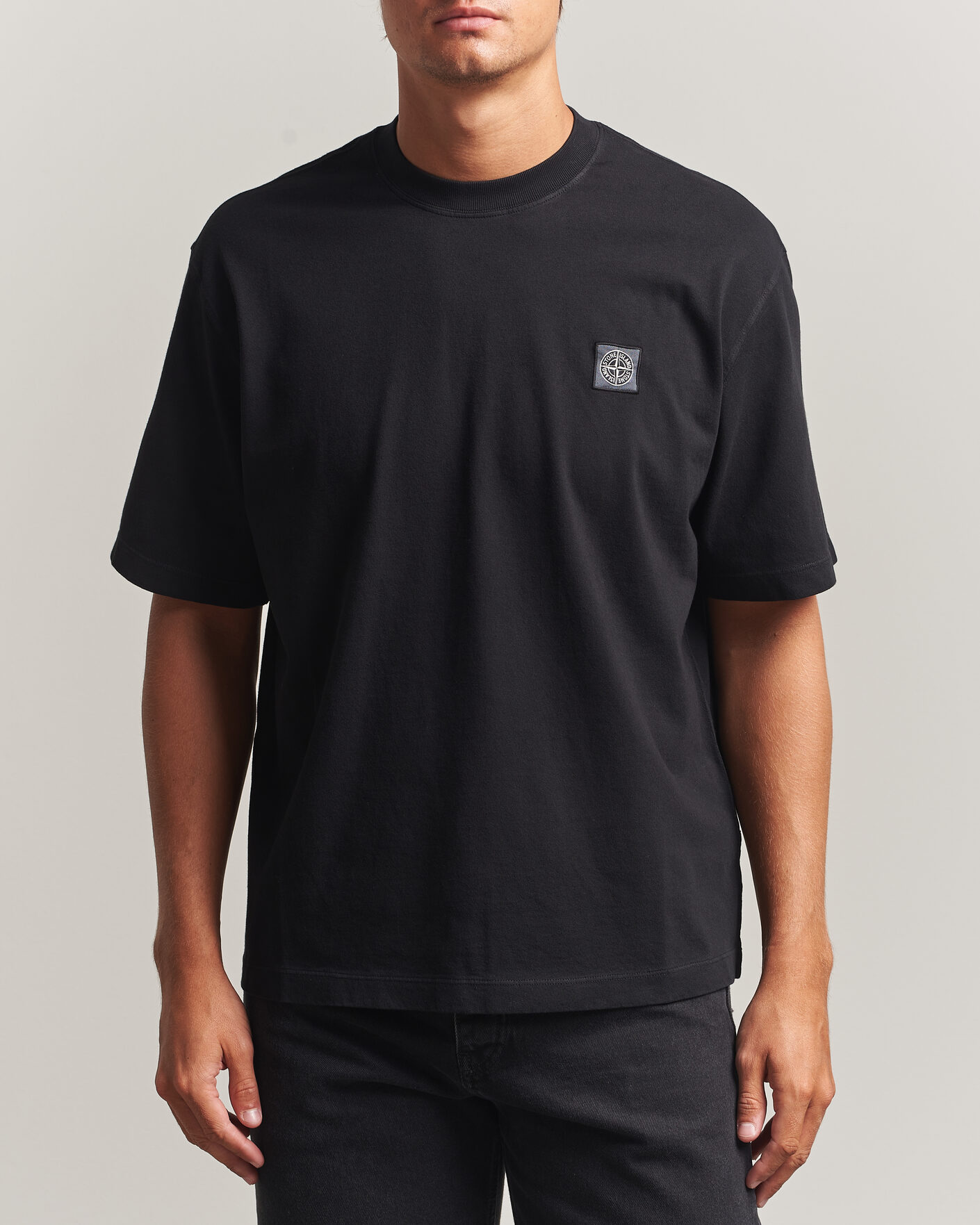 Heren | T-shirts | Stone Island | Combed Organic Cotton T-Shirt Black