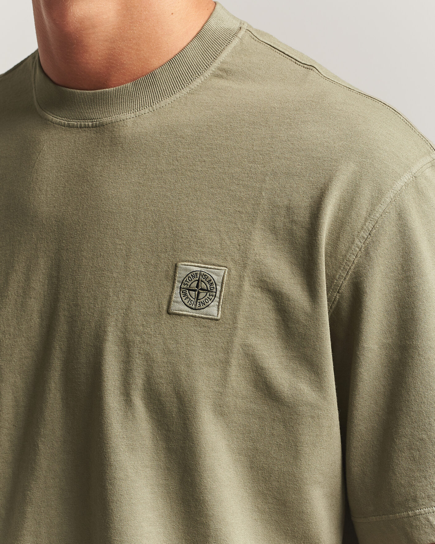 Heren | T-shirts | Stone Island | Combed Organic Cotton T-Shirt Miltary Green