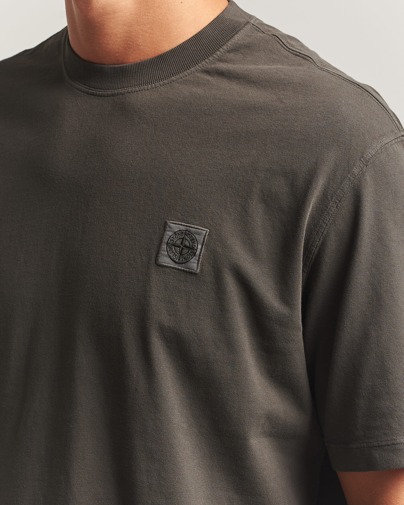 Heren | T-shirts | Stone Island | Combed Organic Cotton T-Shirt Coal Grey