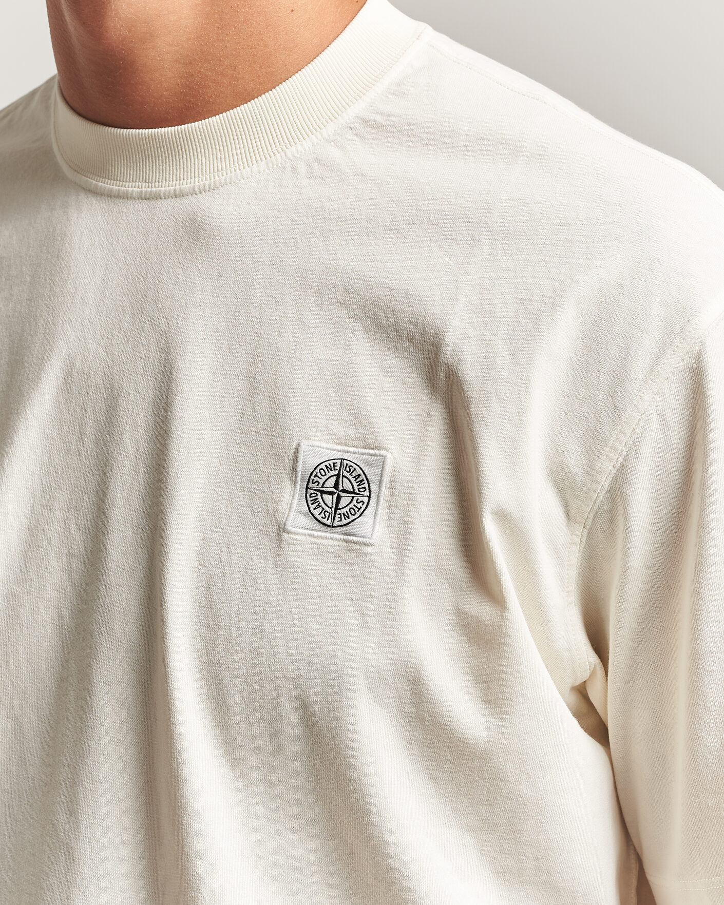 Heren | T-shirts | Stone Island | Combed Organic Cotton T-Shirt Ivory