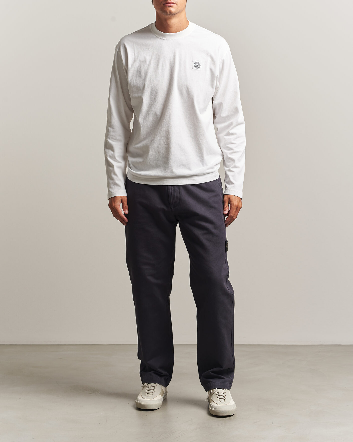 Heren | T-shirts | Stone Island | Organic Cotton Jersey Long Sleeve T-Shirt White