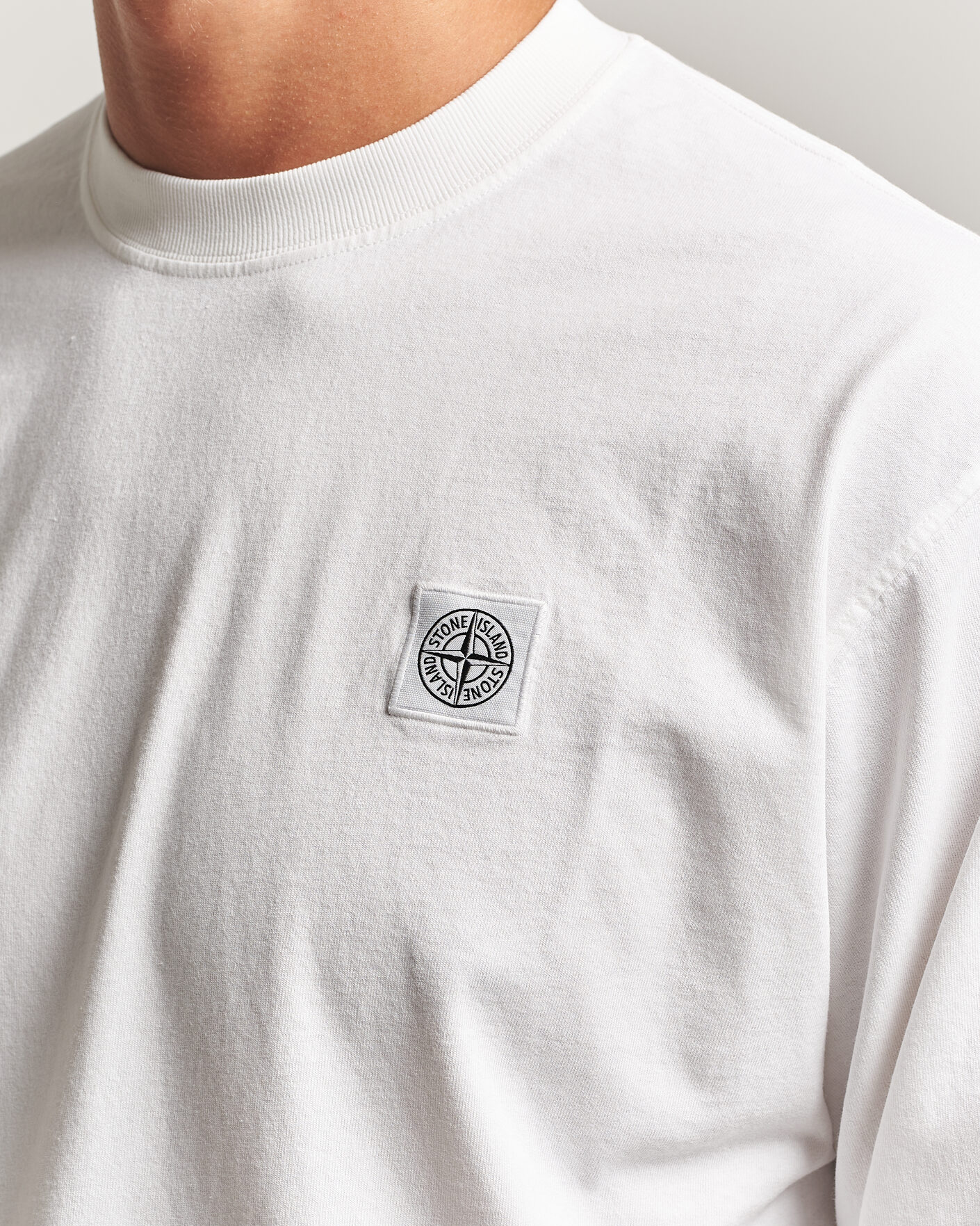 Heren | T-shirts | Stone Island | Organic Cotton Jersey Long Sleeve T-Shirt White