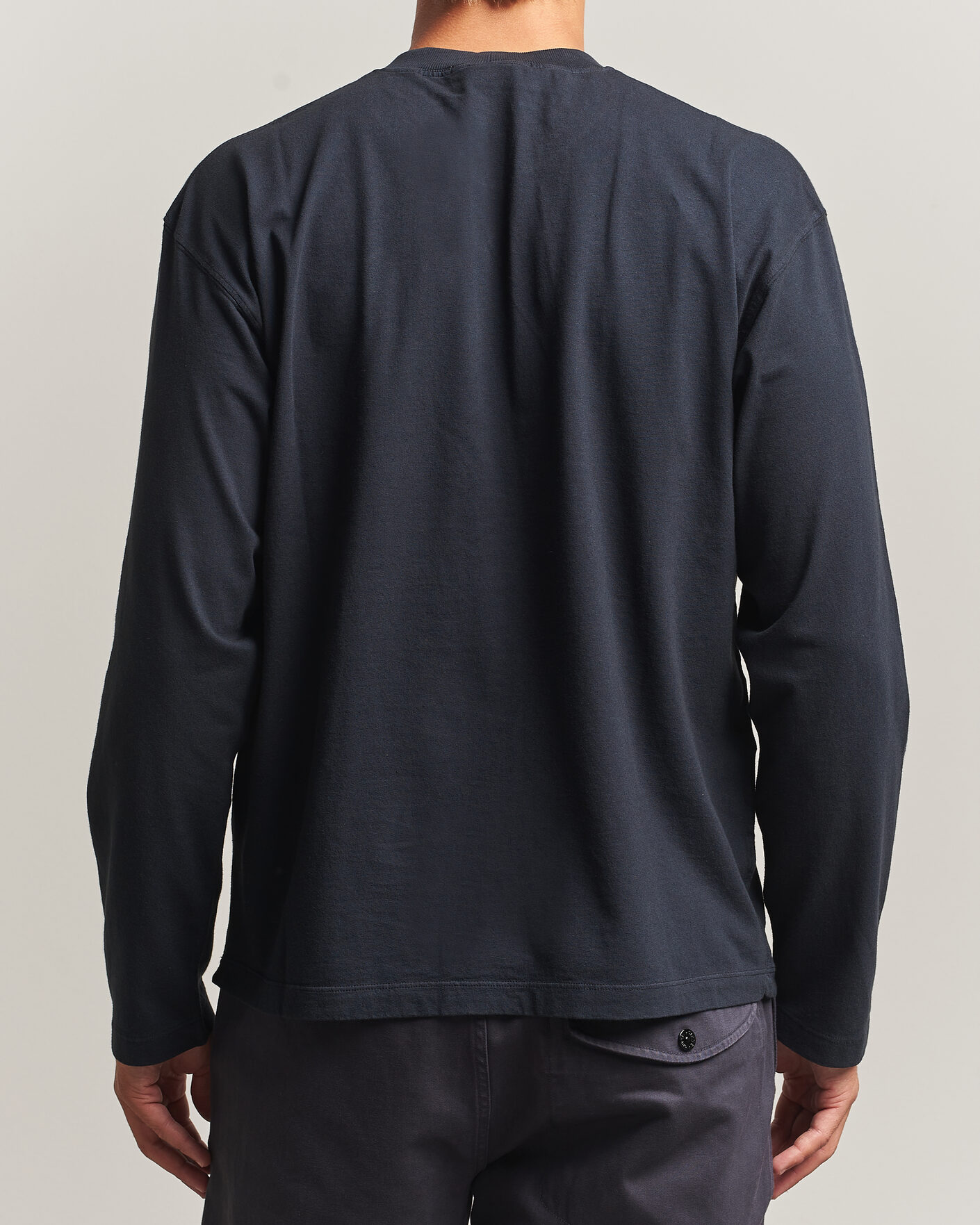 Heren | T-shirts | Stone Island | Organic Cotton Jersey Long Sleeve T-Shirt Navy Blue