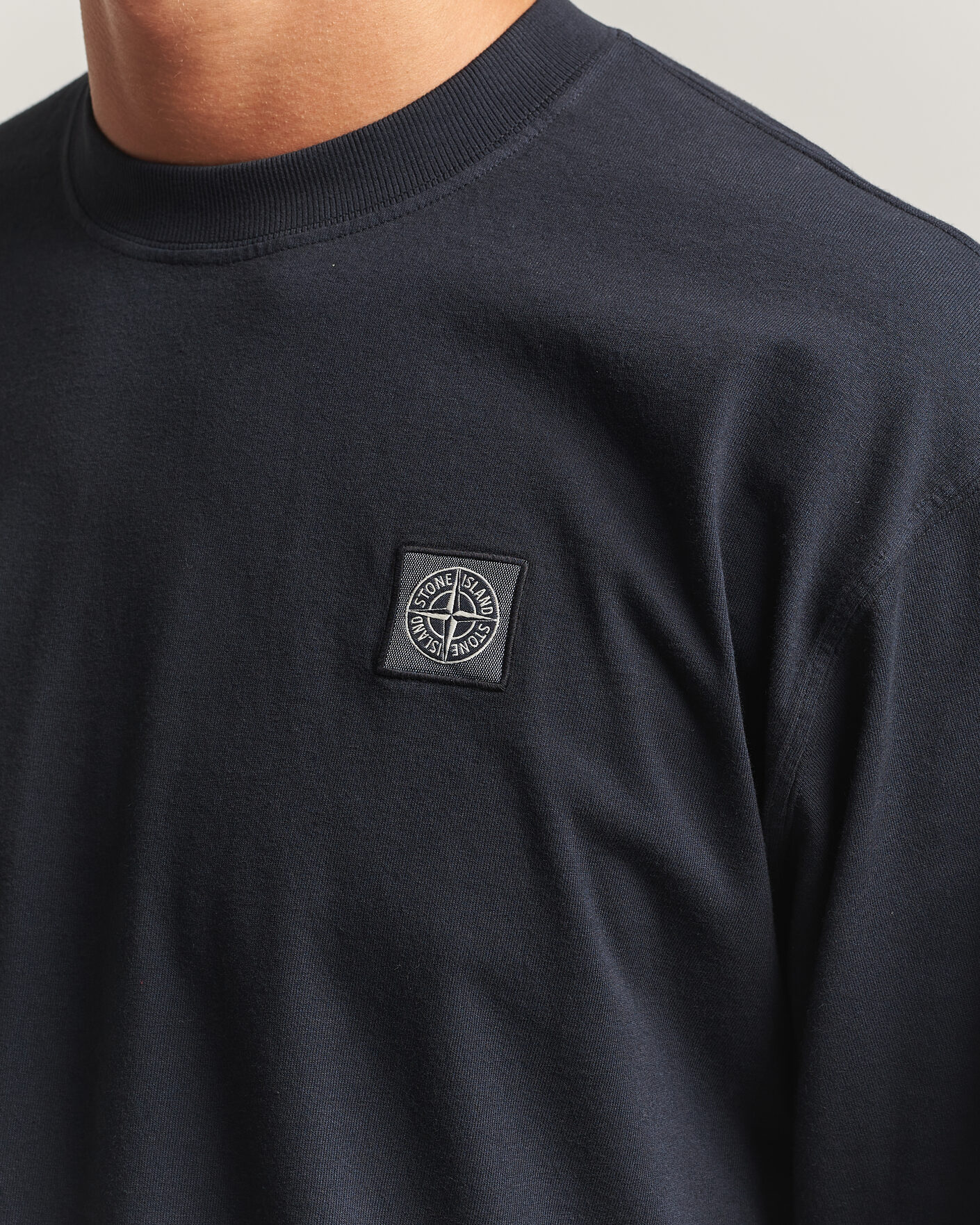 Heren | T-shirts | Stone Island | Organic Cotton Jersey Long Sleeve T-Shirt Navy Blue