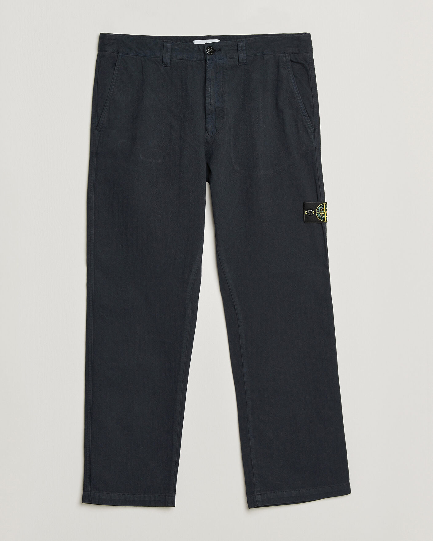 Heren | Broeken | Stone Island | Cotton Herringbone Pants Navy Blue