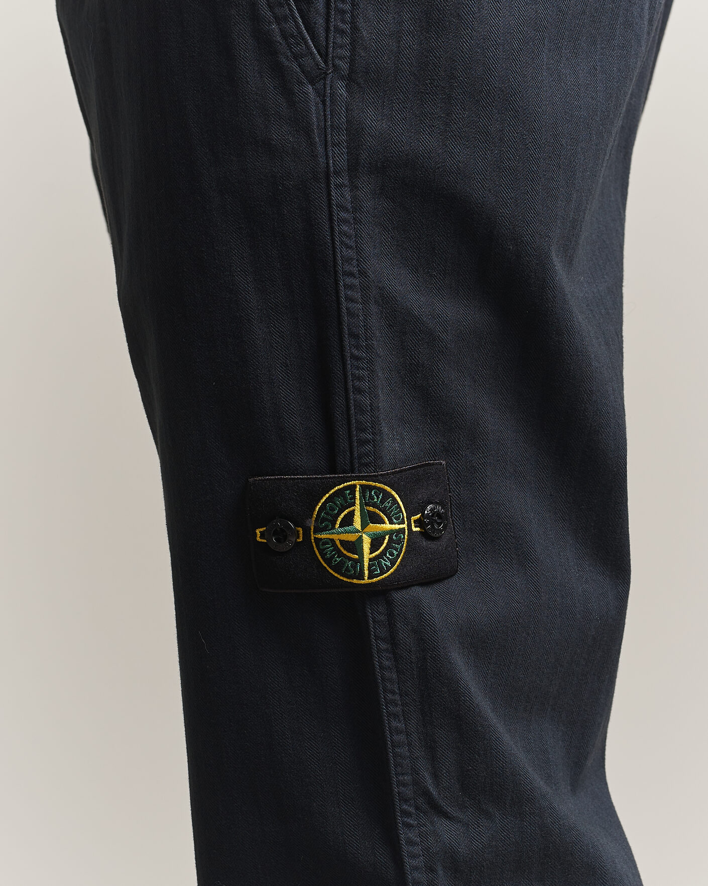 Heren | Broeken | Stone Island | Cotton Herringbone Pants Navy Blue