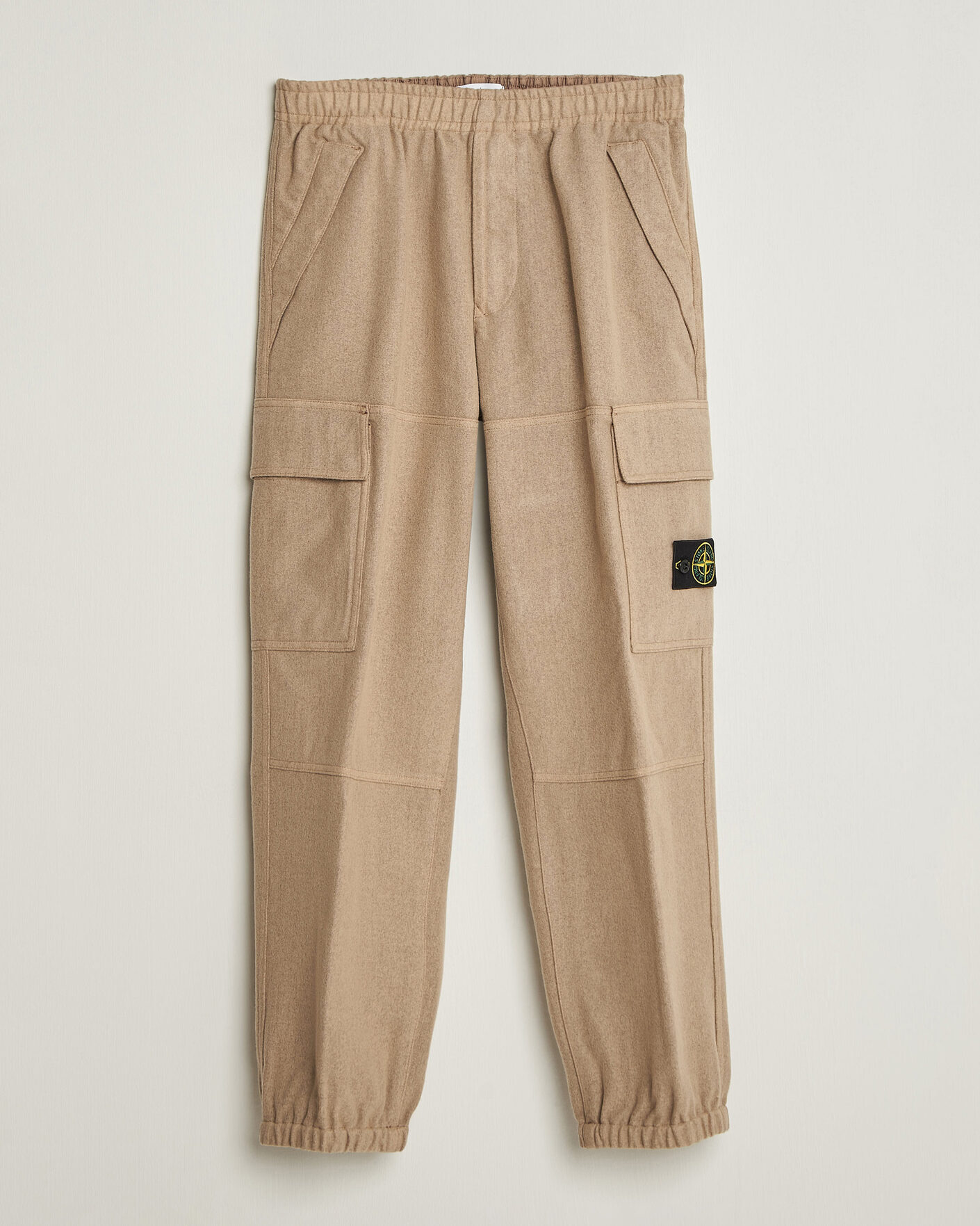 Heren | Broeken | Stone Island | Wool/Nylon Flannel Cargo Trousers Biscuit