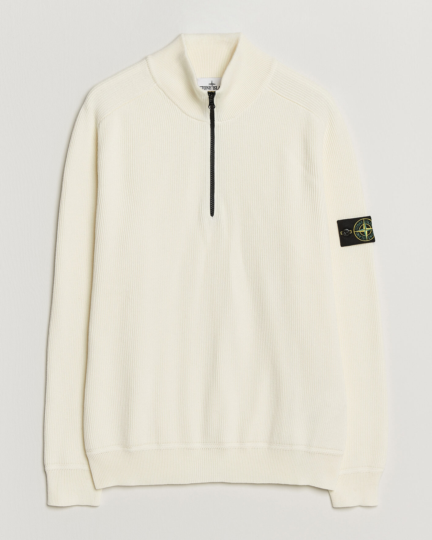 Heren | Truien | Stone Island | Ribbed Soft Organic Cotton Half-Zip Ivory