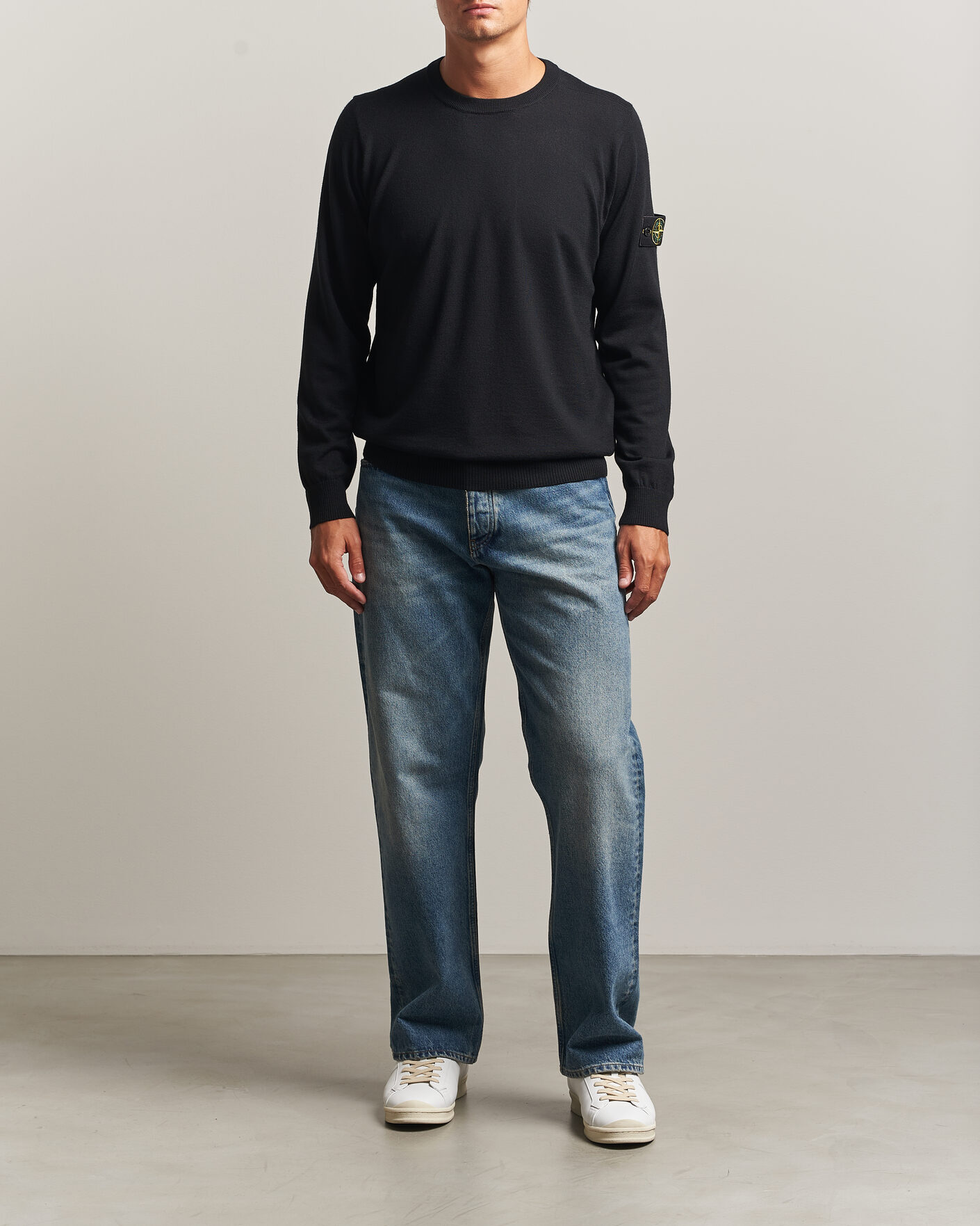 Heren | Truien | Stone Island | Light Pure Wool Crew Neck Black