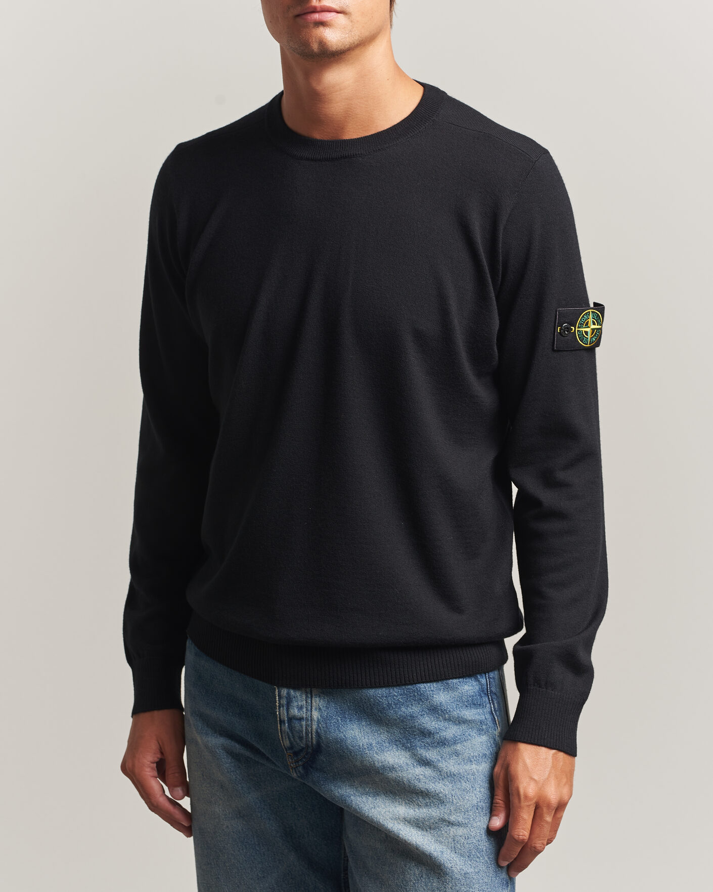 Heren | Truien | Stone Island | Light Pure Wool Crew Neck Black