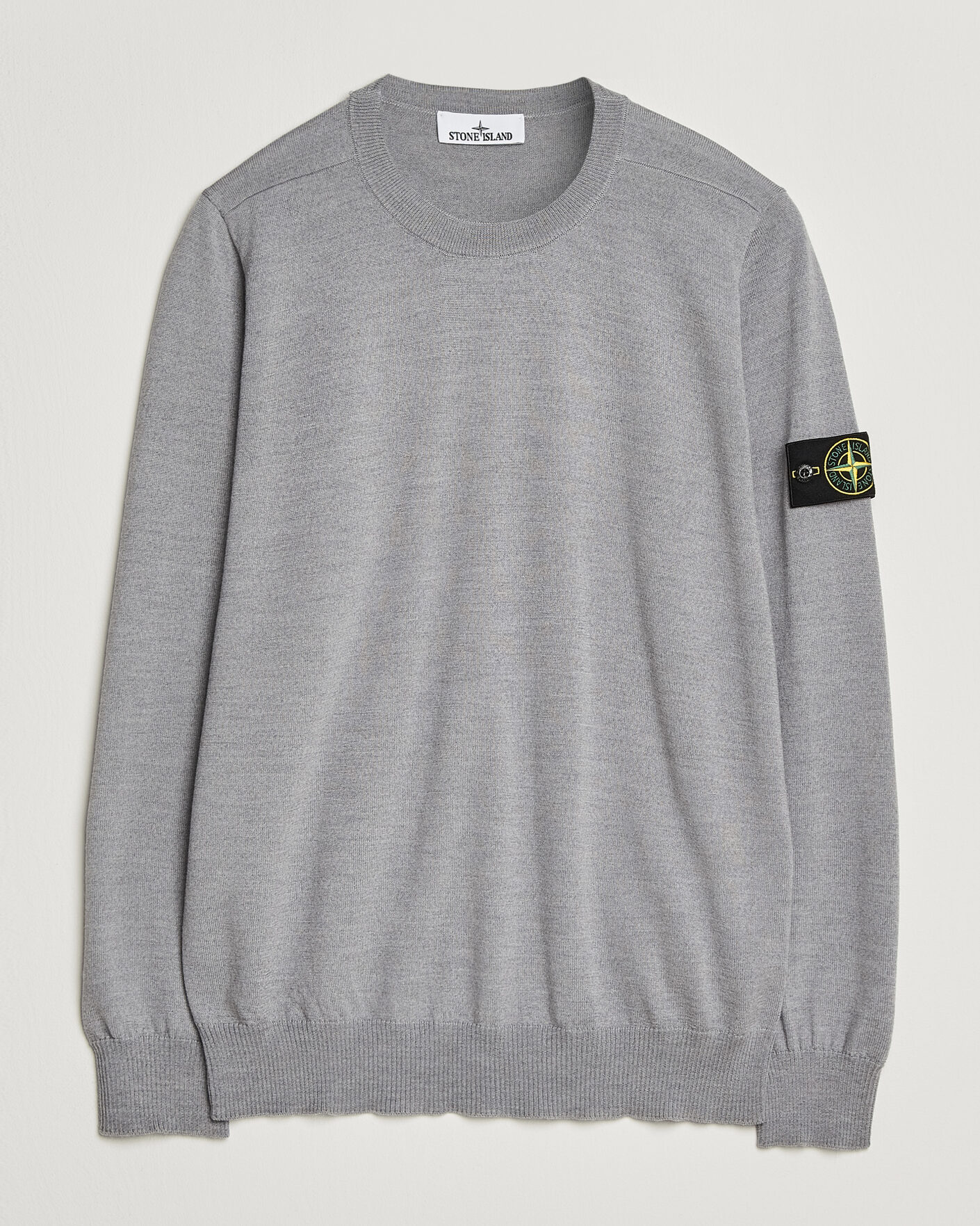Heren | Truien | Stone Island | Light Pure Wool Crew Neck Ash Grey Melange