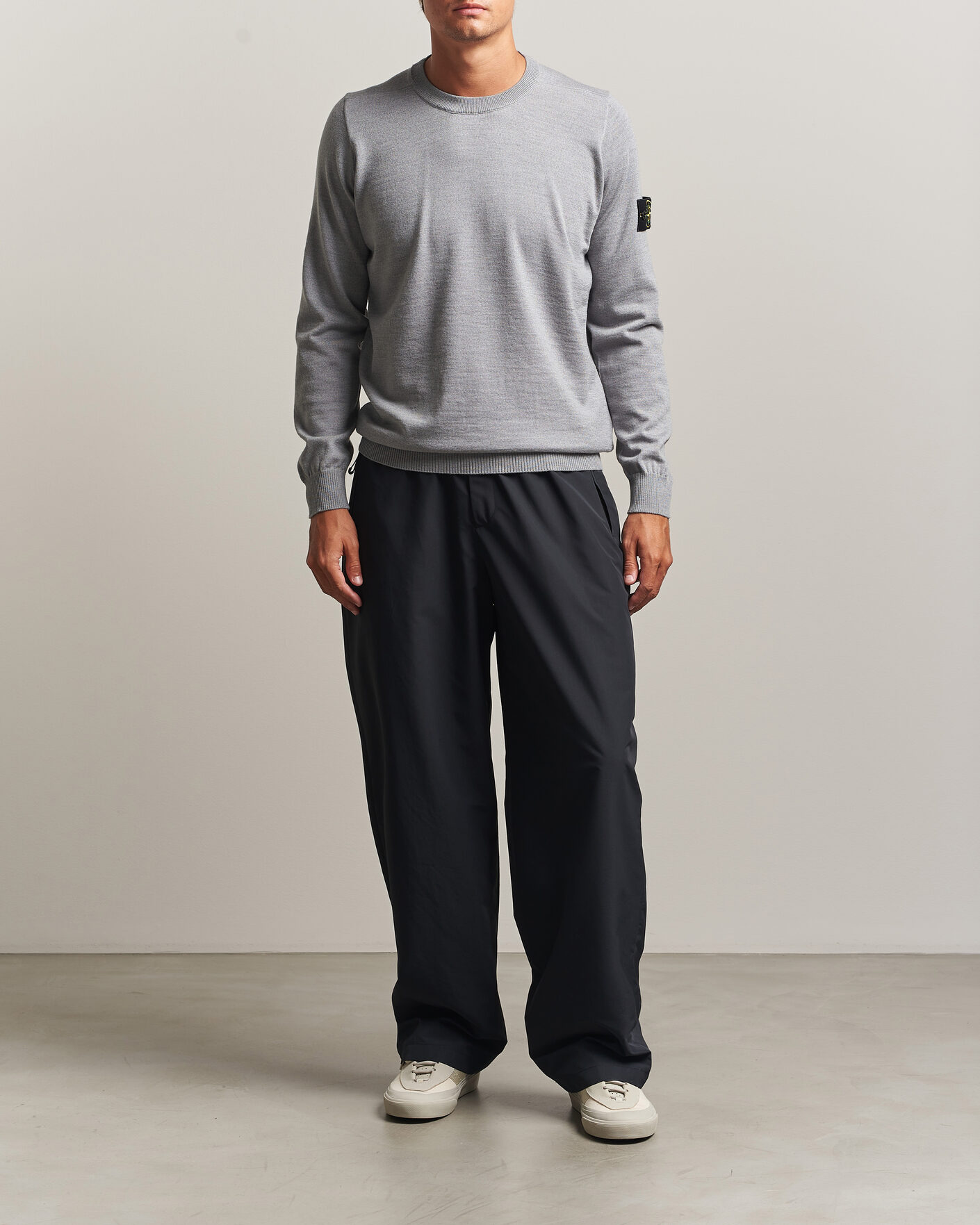 Heren | Truien | Stone Island | Light Pure Wool Crew Neck Ash Grey Melange