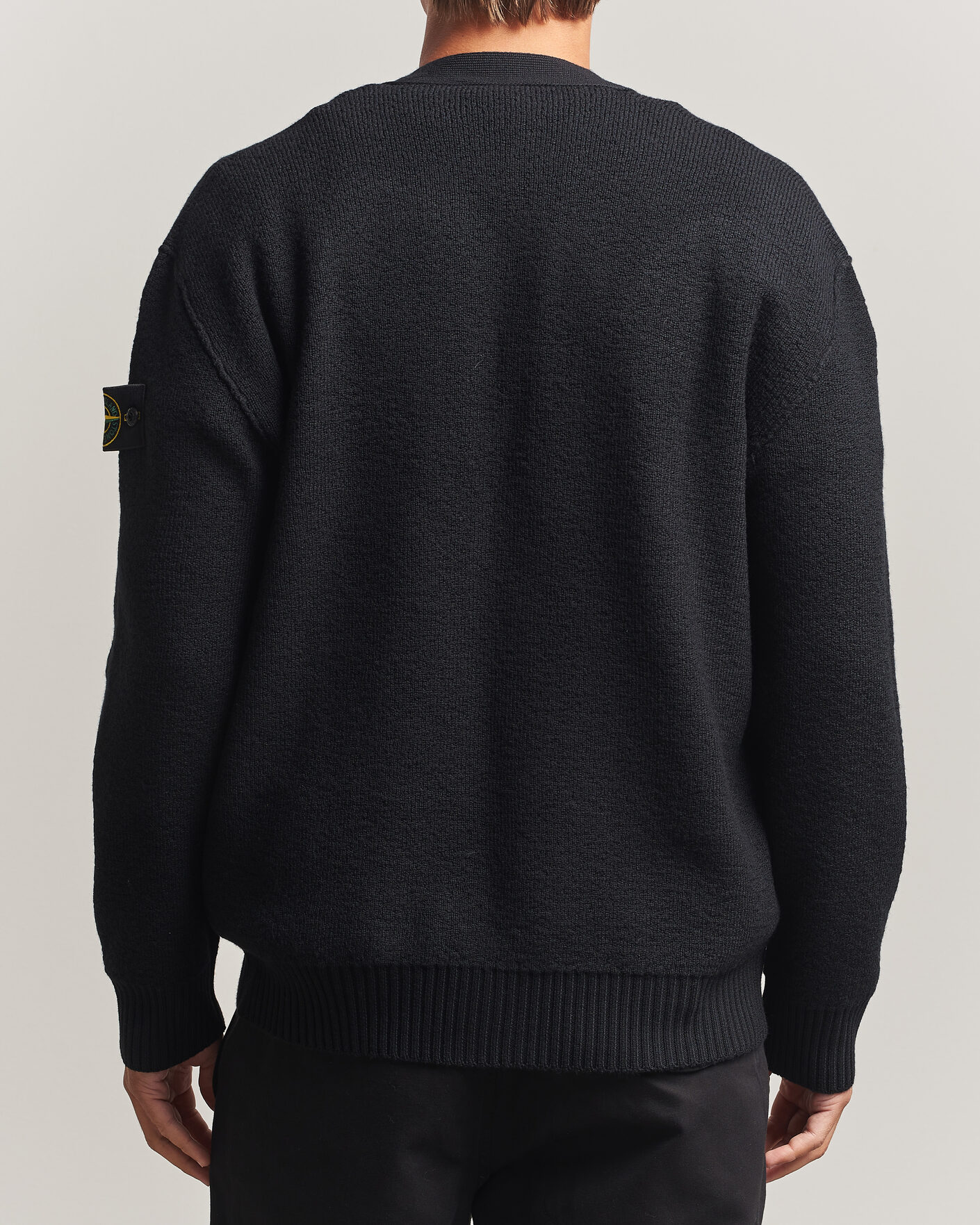 Heren | Truien | Stone Island | Textured Stitch Wool Cardigan Black