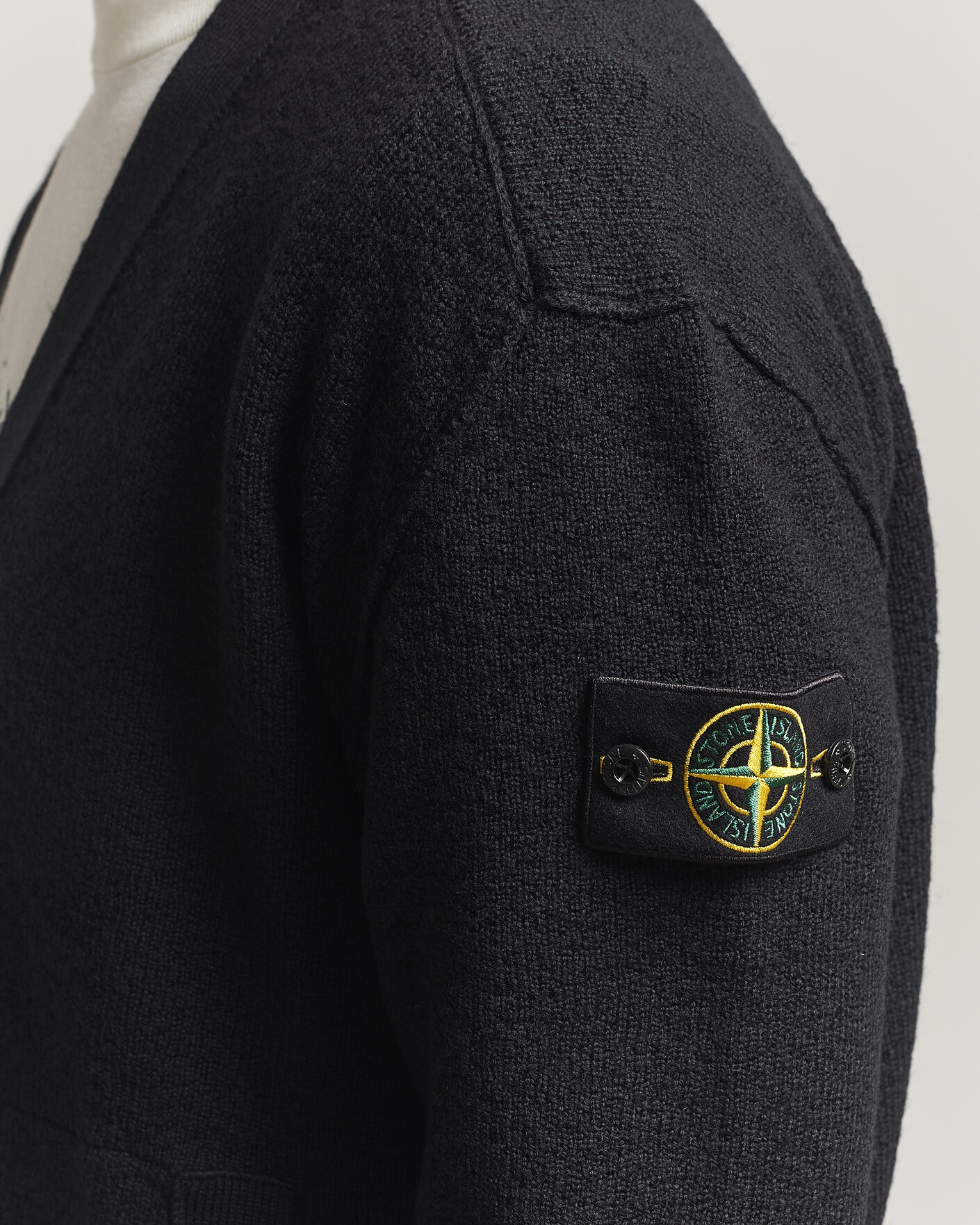 Heren | Truien | Stone Island | Textured Stitch Wool Cardigan Black