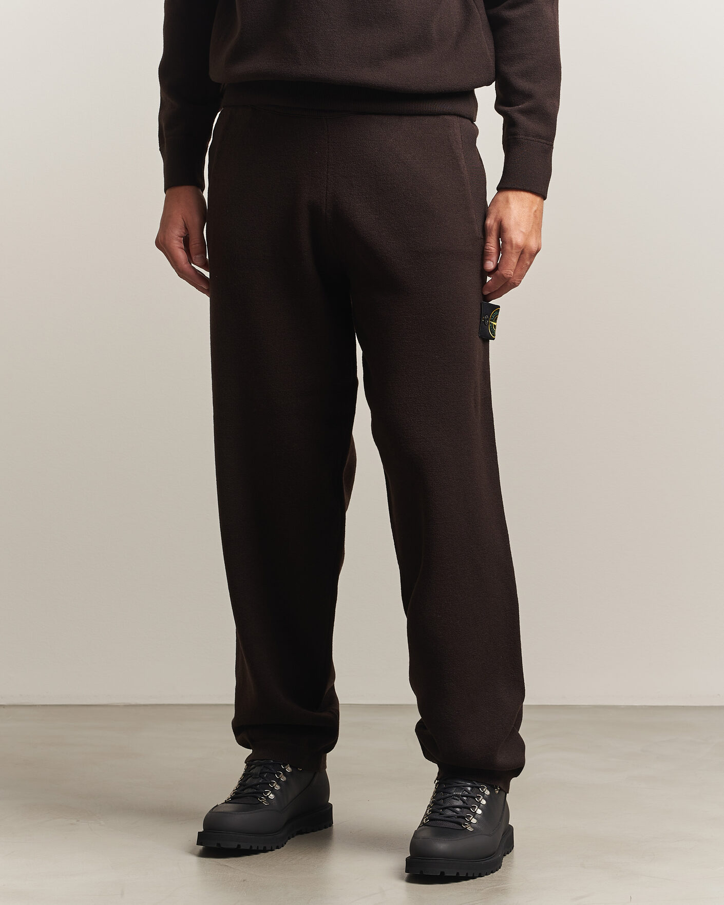 Heren | Broeken | Stone Island | Plush Stitch Stretch Wool Pants Coal Grey