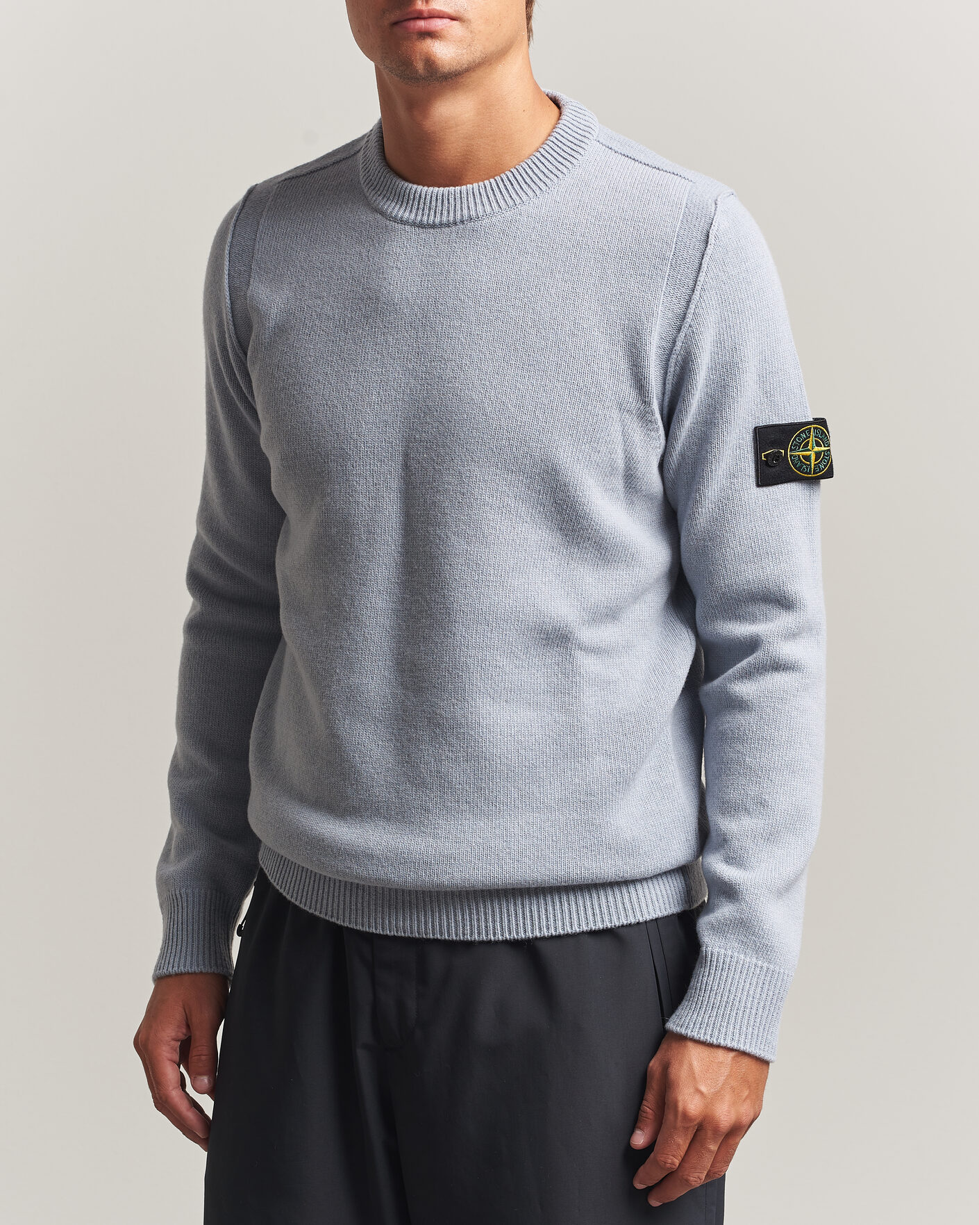 Heren | Truien | Stone Island | Knitted Lambswool Crew Neck Ash Grey